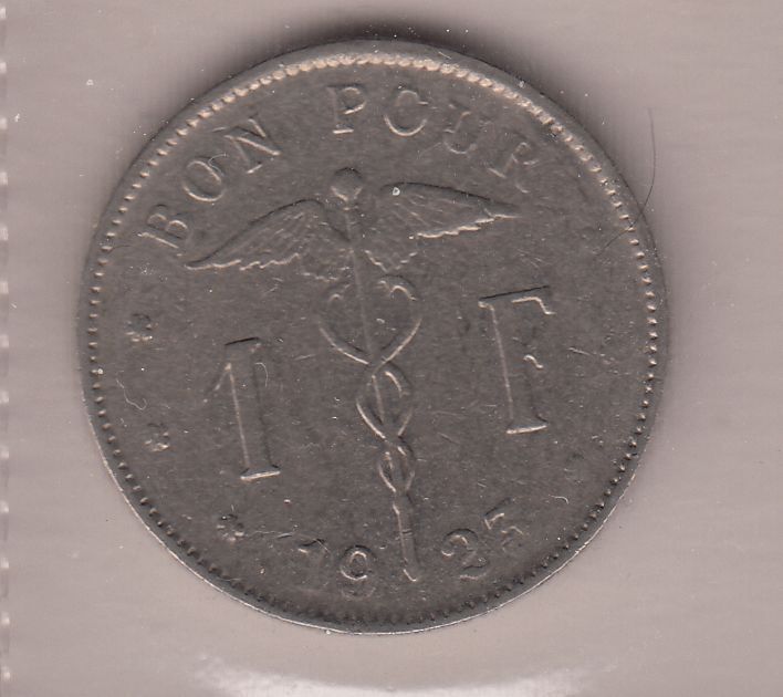 MONNAIE 1 FRANC 1923 BELGIQUE 122928520875