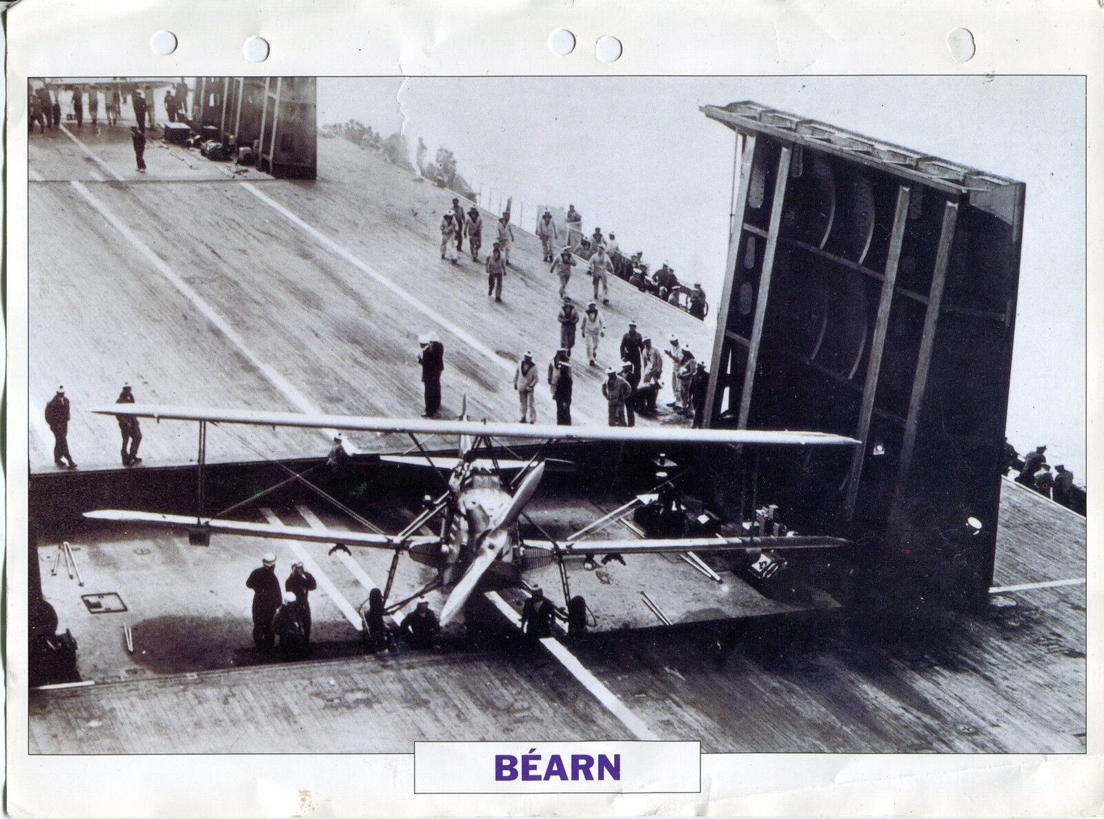 PHOTO BATEAU MILITAIRE 1940 FRANCE BEARN PORTE AERONEFS LEGER 121229084295