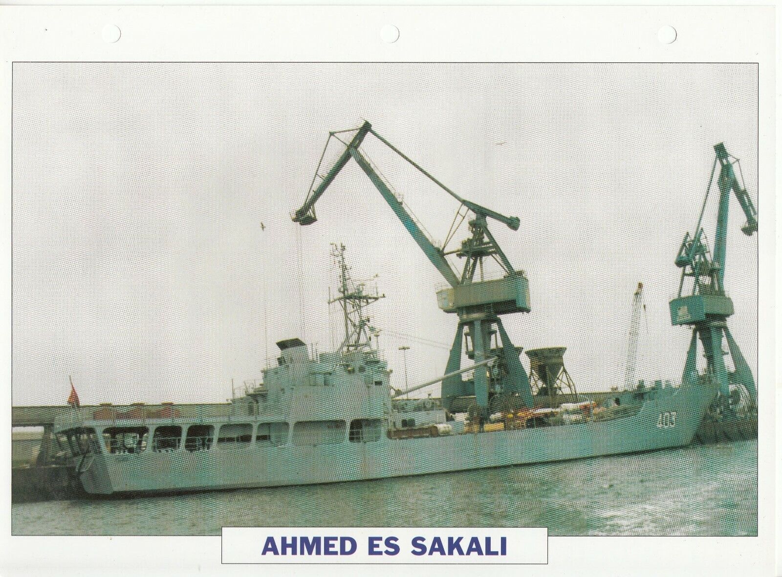 PHOTO BATEAU MILITAIRE BATIMENT DE DEBARQUEMENT AHMED ES SAKALI MAROC 1977 401767842385