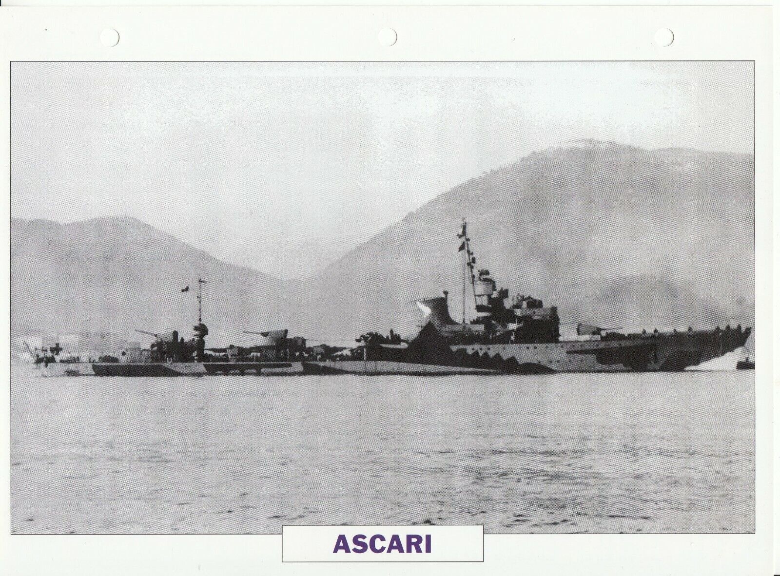 PHOTO BATEAU MILITAIRE CONTRE TORPILLEUR ASCARI ITALIE 1938 401767842375