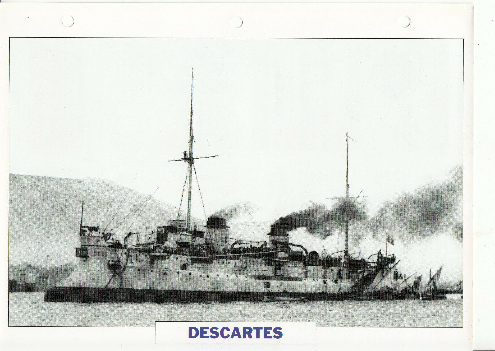 PHOTO BATEAU MILITAIRE CROISEUR DESCARTES FRANCE 1894 401777164465