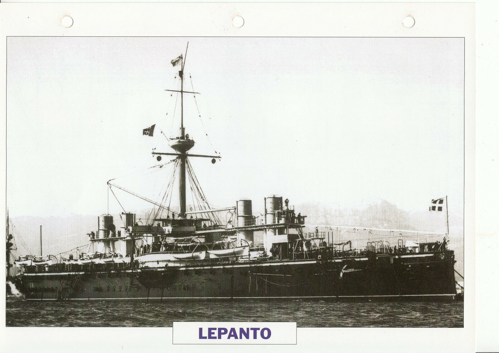 PHOTO BATEAU MILITAIRE CROISEUR LEPANTO ITALIE 1883 401777164475