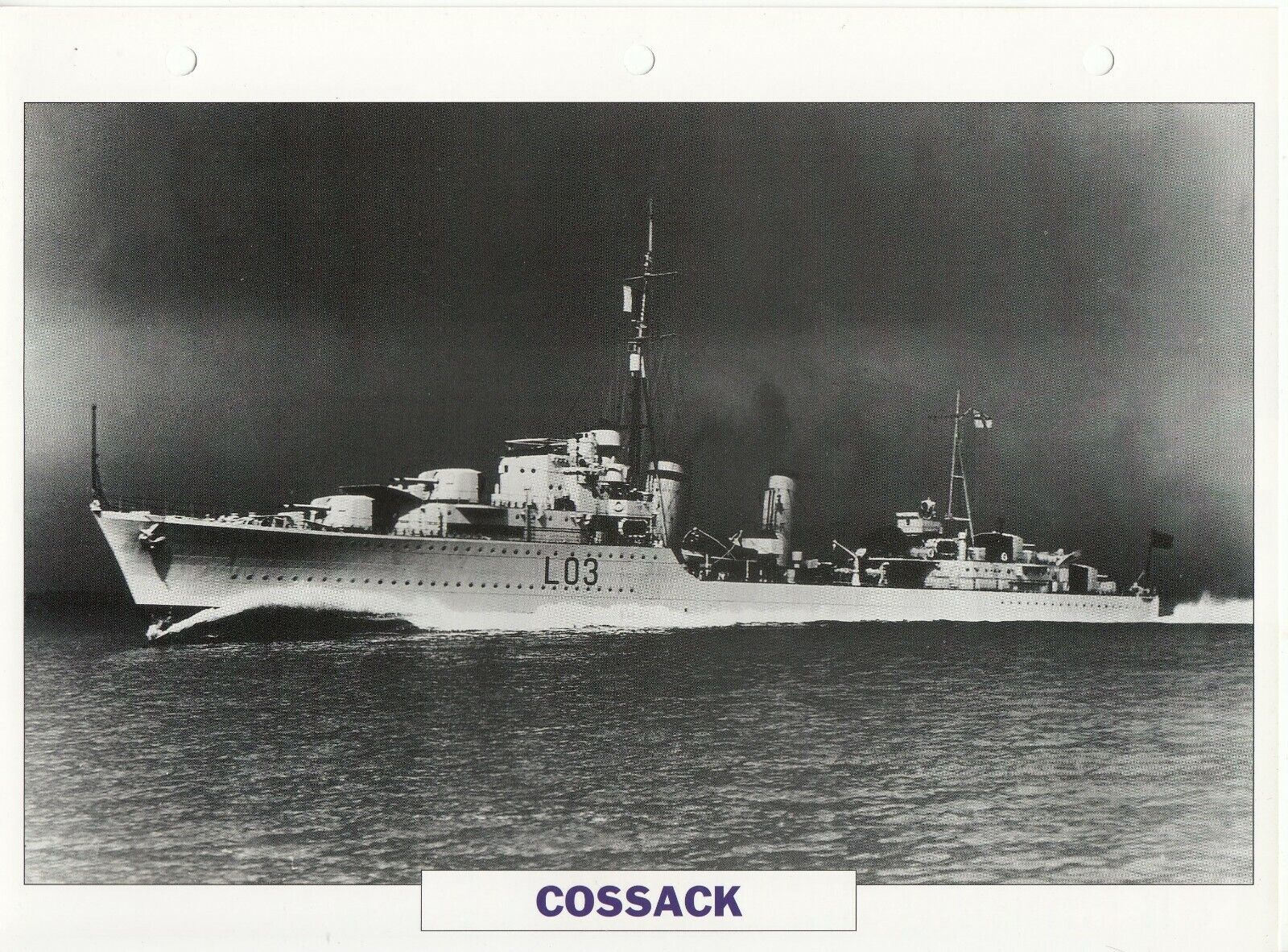 PHOTO BATEAU MILITAIRE DESTROYER COSSACK GRANDE BRETAGNE 1937 401767232915