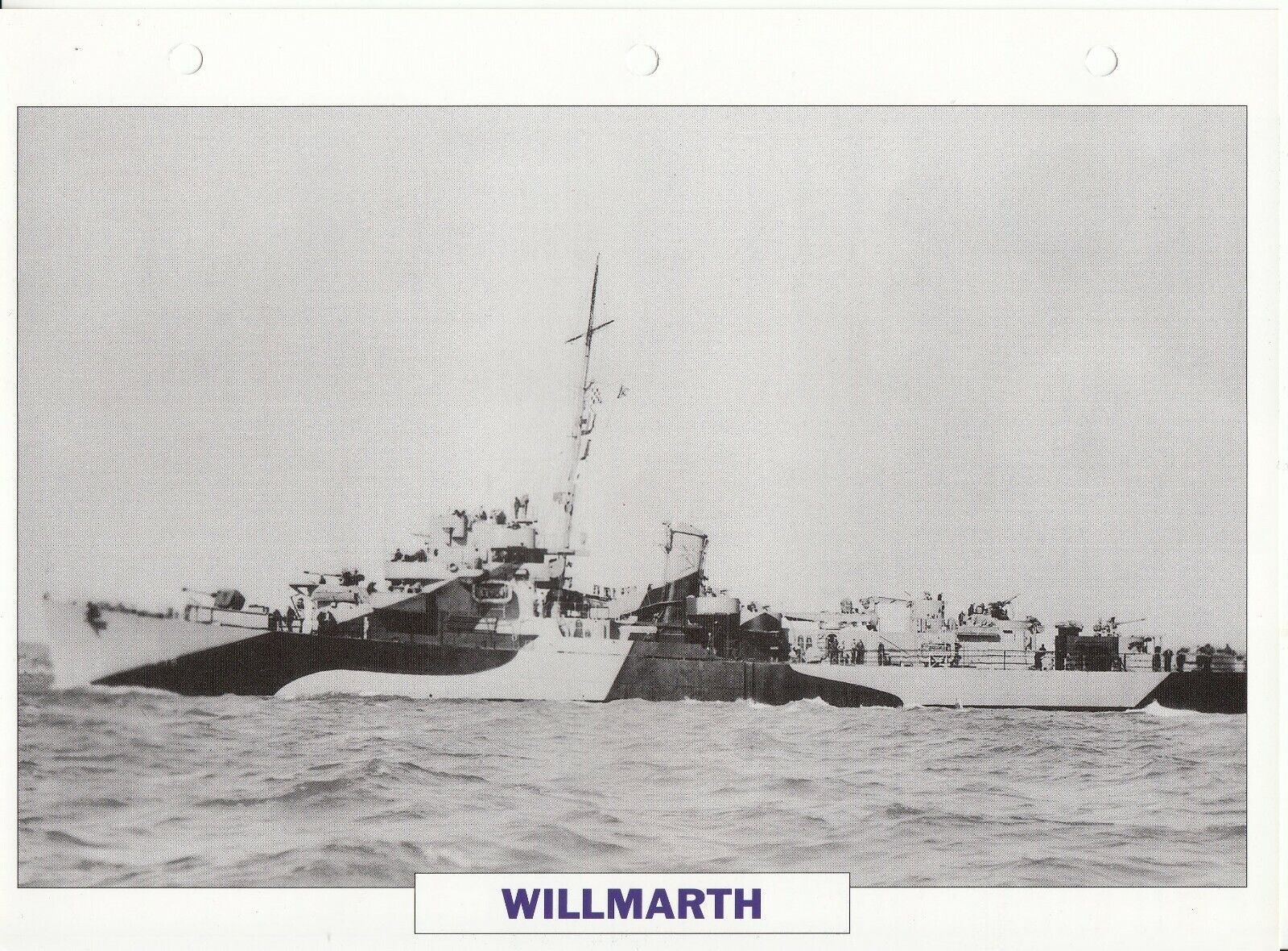 PHOTO BATEAU MILITAIRE DESTROYER D ESCORTE WILLMARTH USA 1944 123766827795