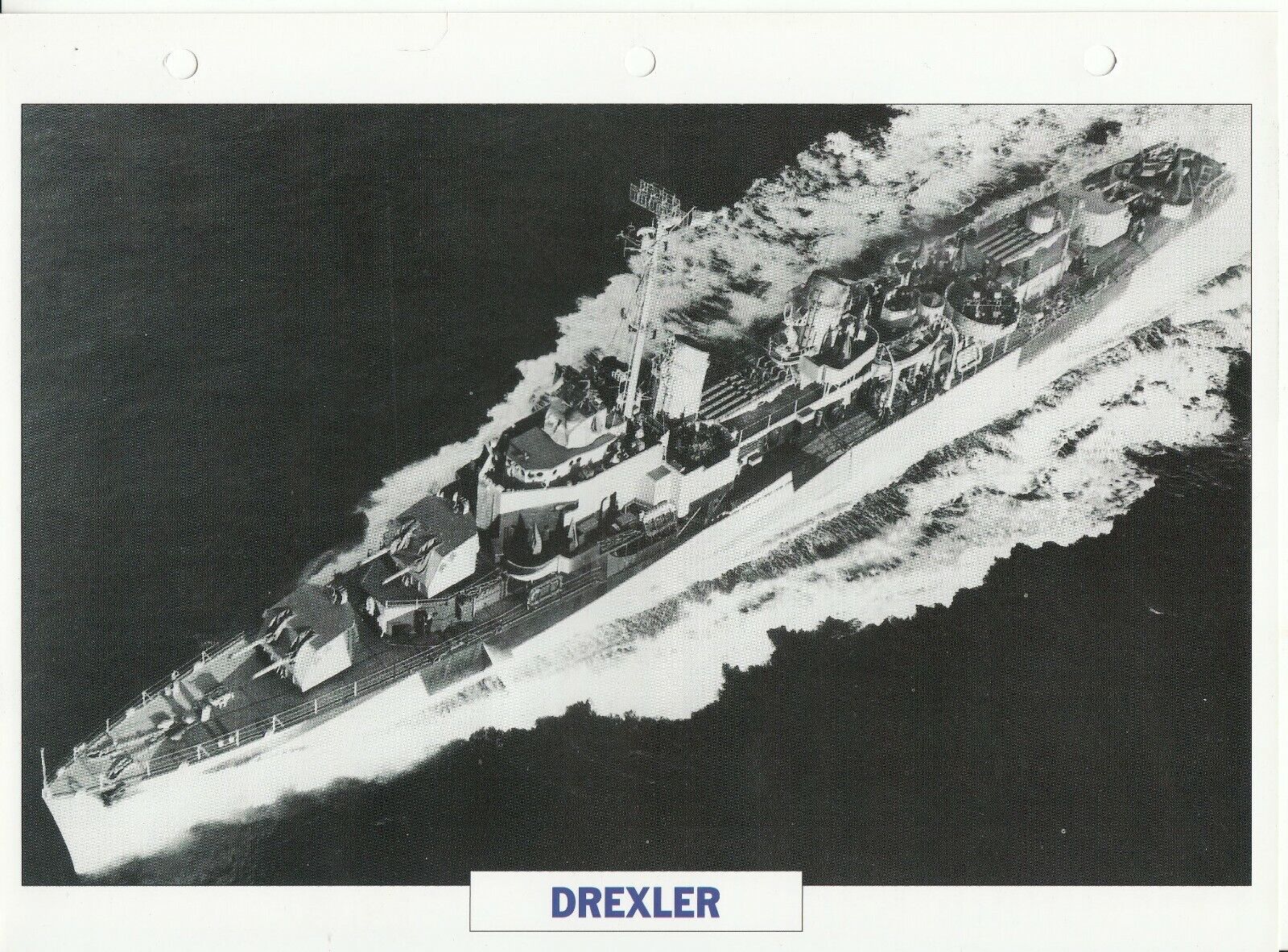 PHOTO BATEAU MILITAIRE DESTROYER DREXLER USA 1944 401767232905