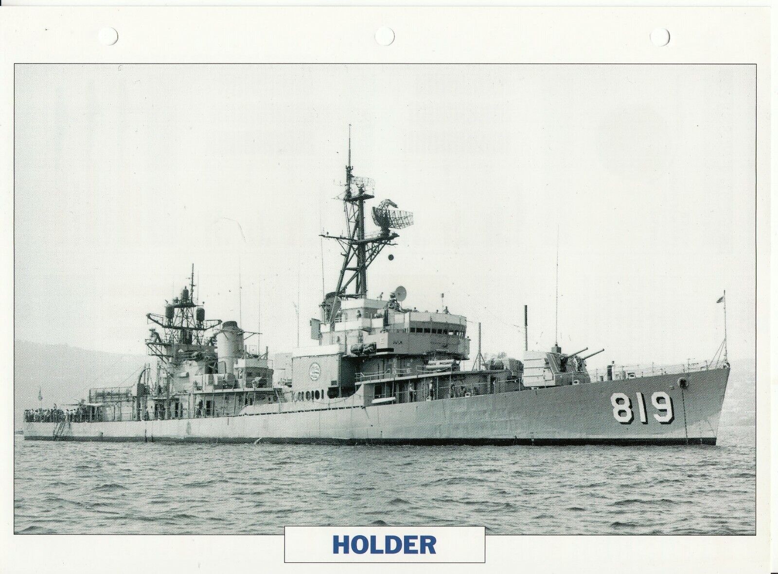 PHOTO BATEAU MILITAIRE DESTROYER HOLDER USA 1945 401766674485