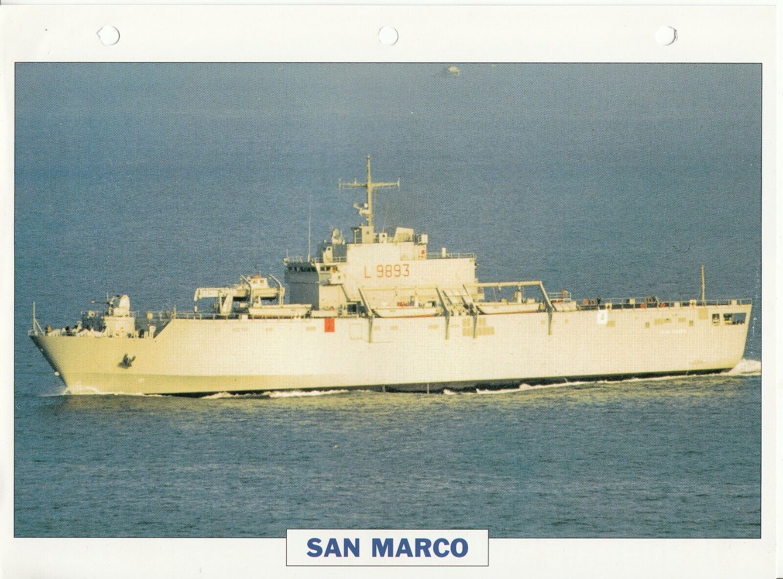 PHOTO BATEAU MILITAIRE PORTE HELICOPTERES D ASSAUT SAN MARCO ITALIE 1987 123769331275