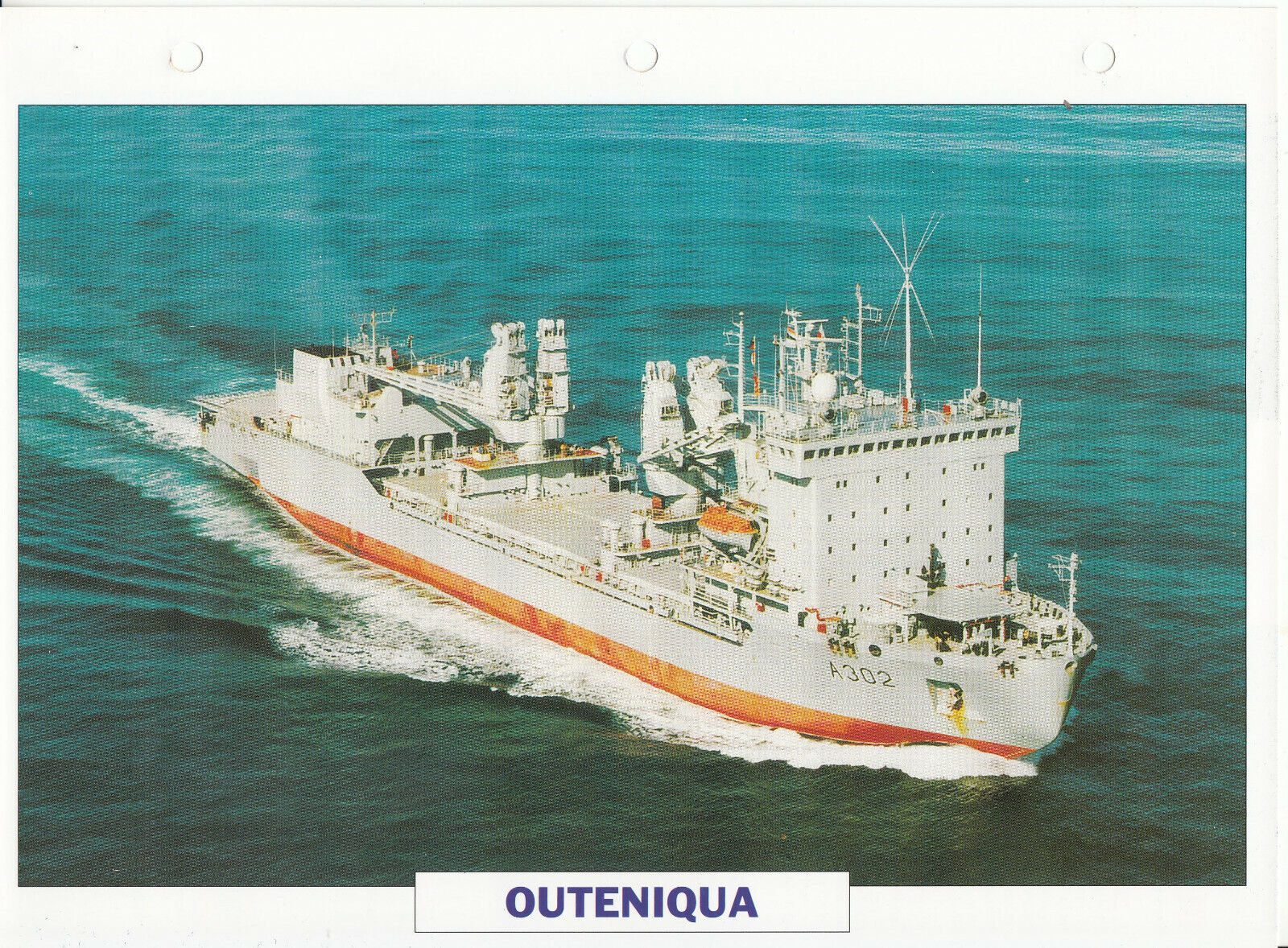 PHOTO BATEAU MILITAIRE SOUTIEN LOGISTIQUE OUTENIQUA AFRIQUE DU SUD 1991 123787028345