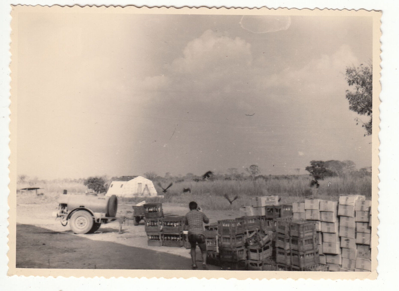 PHOTO MILITAIRE DECEMBRE 1962 AFRIQUE BOUAKE SUR LA BASE LES CHAROGNARDS 122182269965