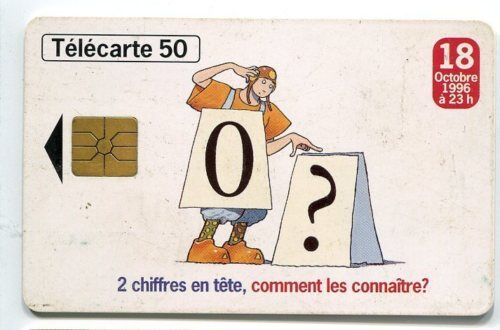 TELECARTE 50 2 CHIFFRES EN TETE COMMENT LES CONNAITRE 110620815715