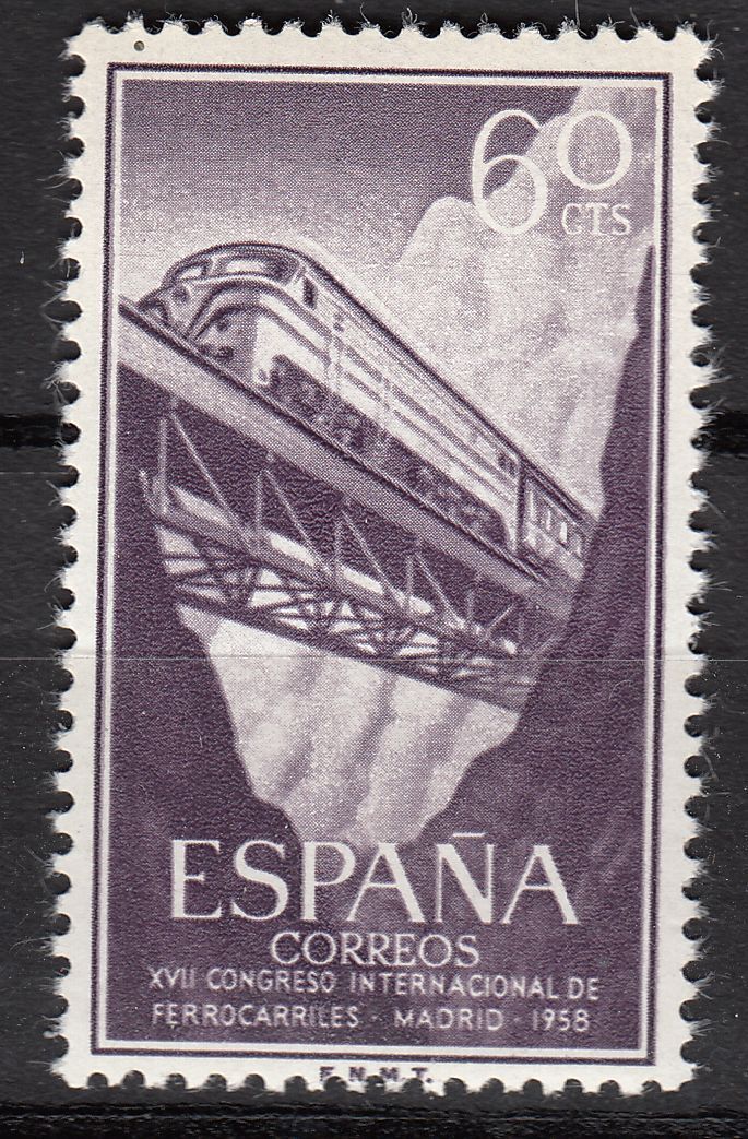 TIMBRE ESPAGNE NEUF N 922 CHEMINS DE FER LOCOMOTIVE DIESEL 121844396475