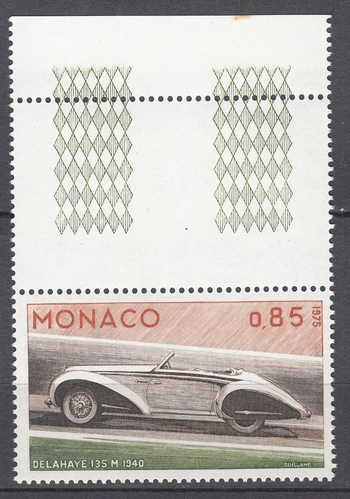 TIMBRE MONACO NEUF N 1025 VOITURE DELAHAYE 1940 123341987835