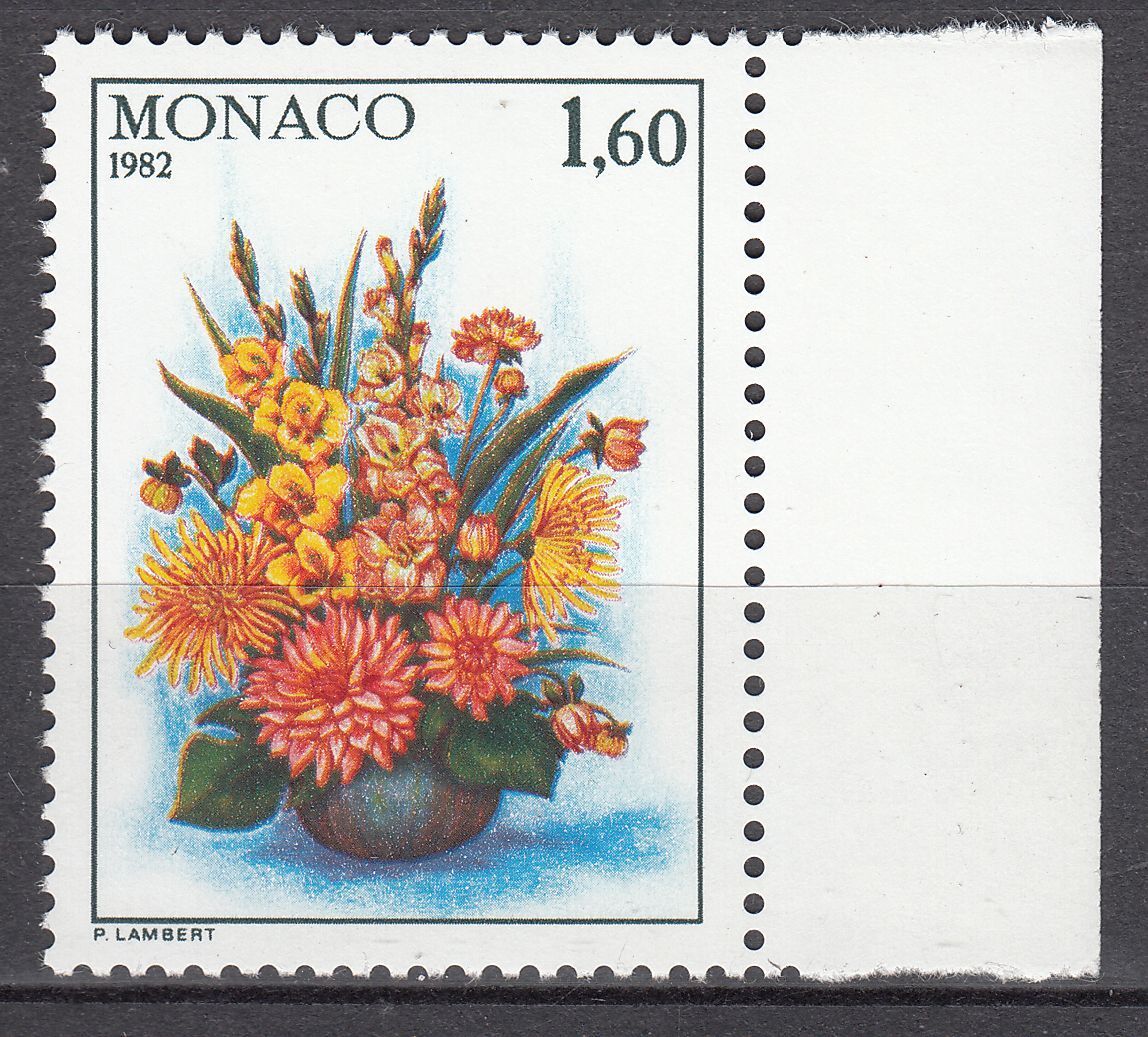 TIMBRE MONACO NEUF N 1350 COMPOSITION FLORALE CONCOURS INTERNATIONAL 123499969865