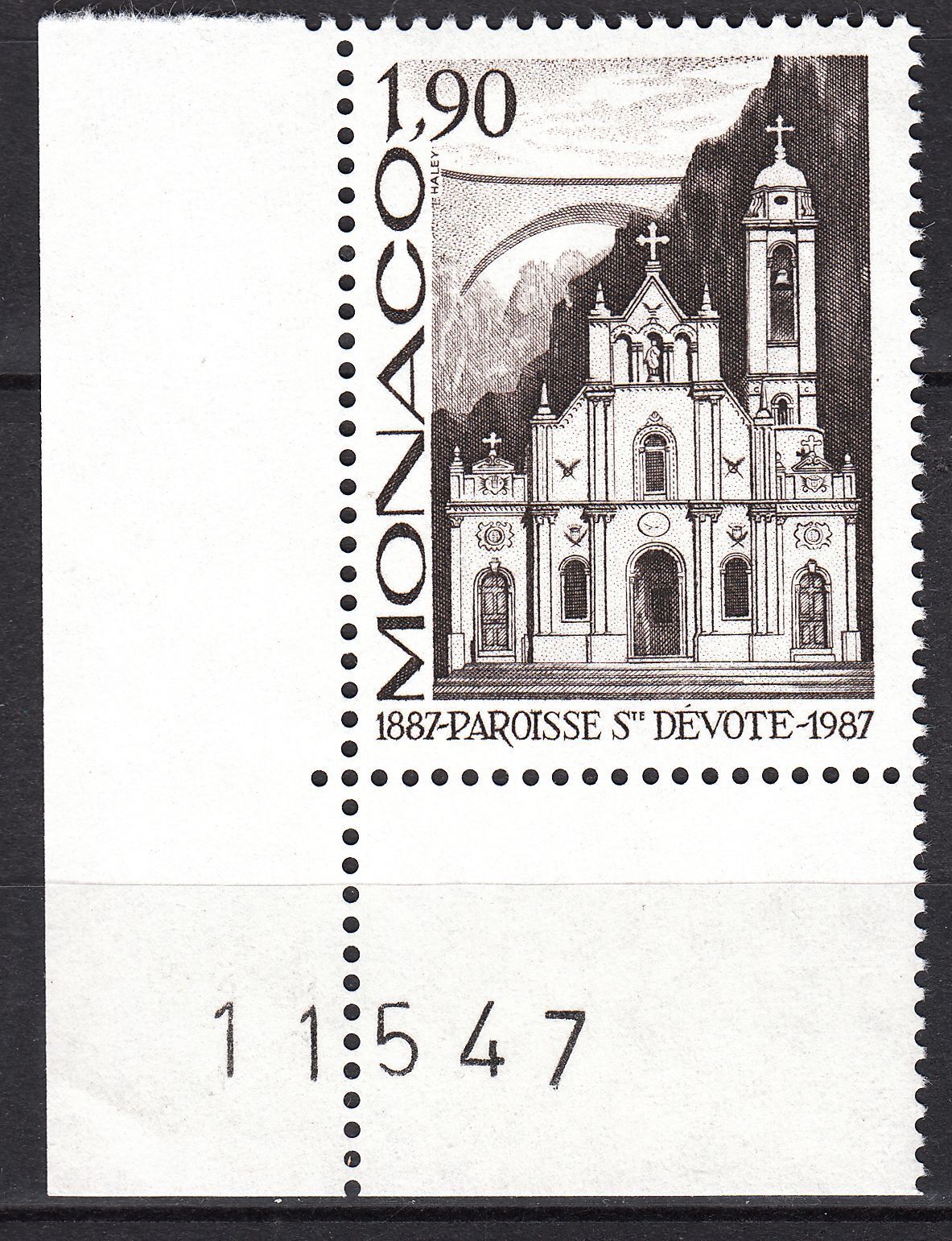 TIMBRE MONACO NEUF N 1573 VUE DE L EGLISE PAROISSIALE 401644168315