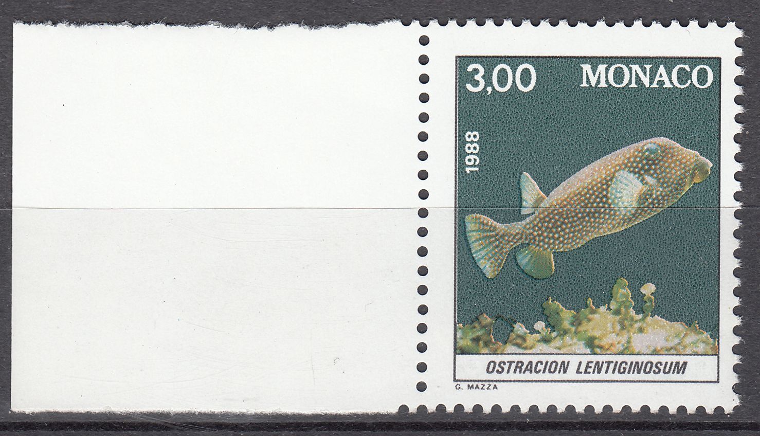 TIMBRE MONACO NEUF N 1618 FAUNE POISSON OSTRACION LENTIGINOSUM 123510118665