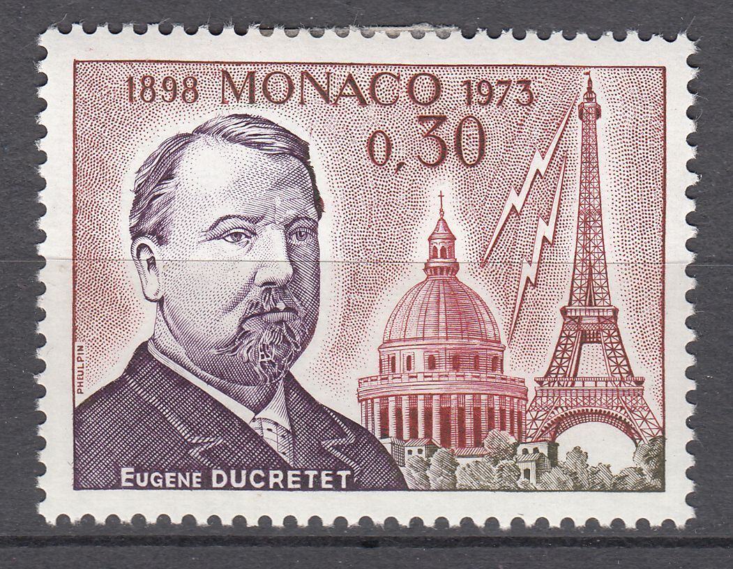 TIMBRE MONACO NEUF N 921 EUGENE DUCRETET DOME DES INVALIDES ET TOUR EIFFEL 401589295985