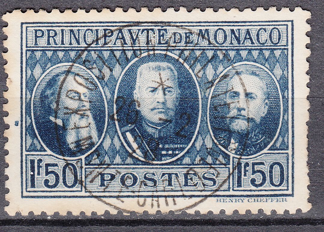 TIMBRE MONACO OBL N 112 CHARLES III LOUIS II ET ALBERT I EXPO PHILATHELIQUE 123382158505