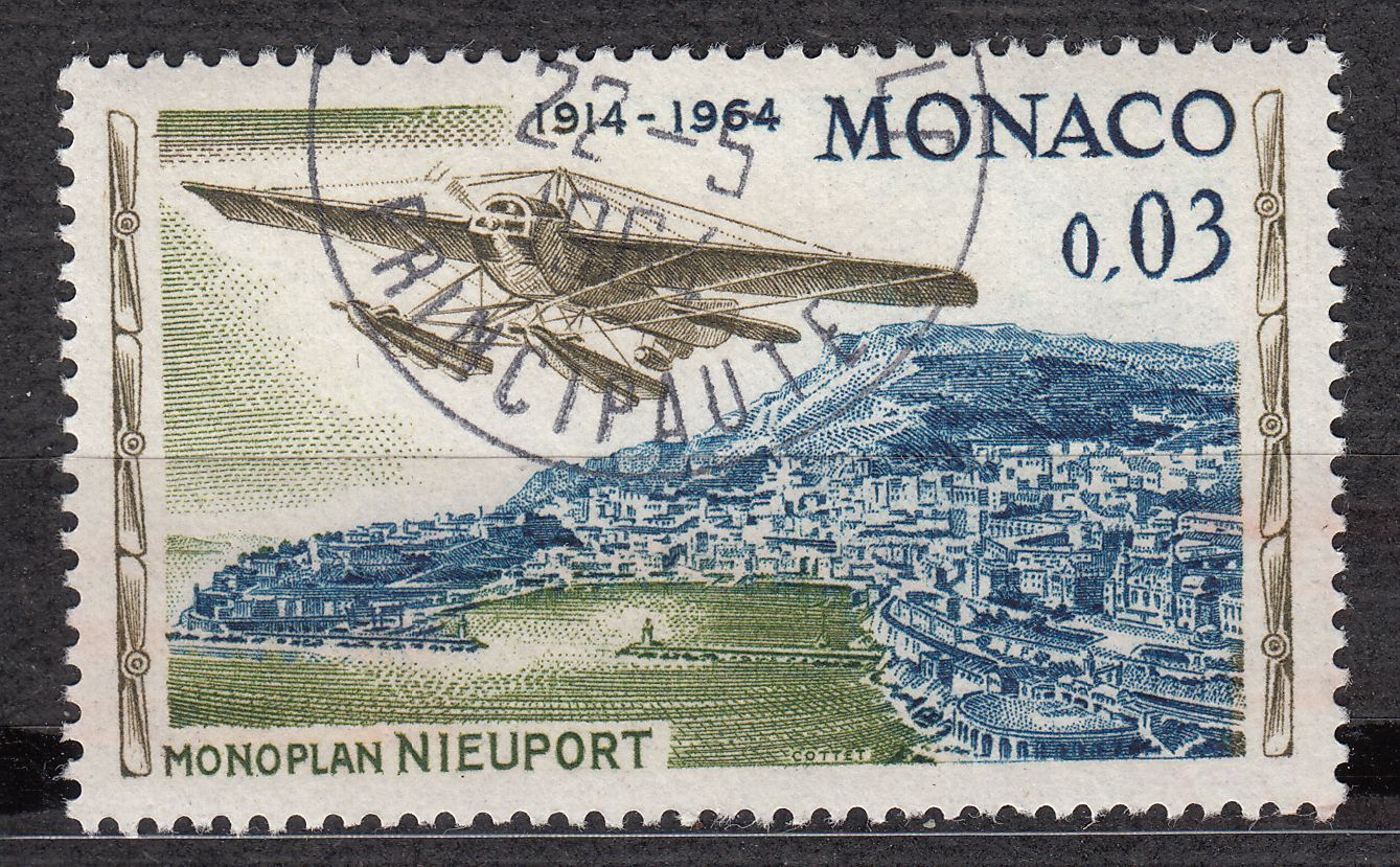 TIMBRE MONACO OBL N 639 AVIATION MONOPLAN NIEUPORT 401531105045