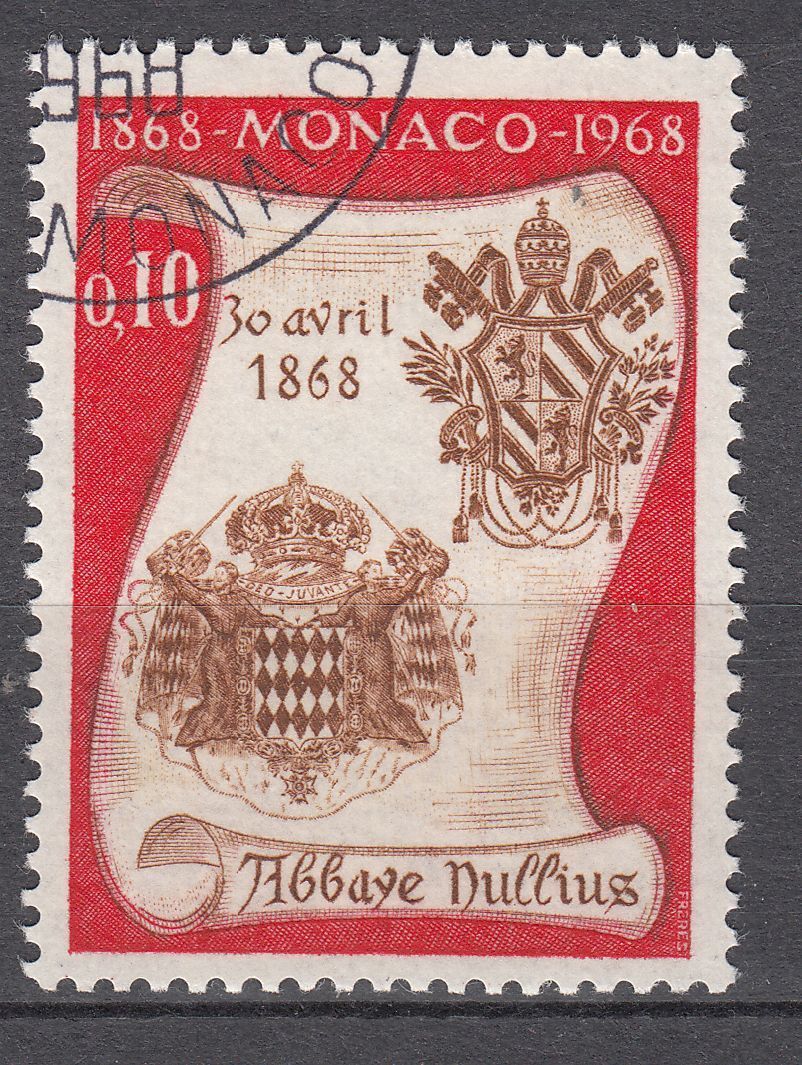 TIMBRE MONACO OBL N 744 ARMES DE CHARLES III ET PIE IX 123267695675