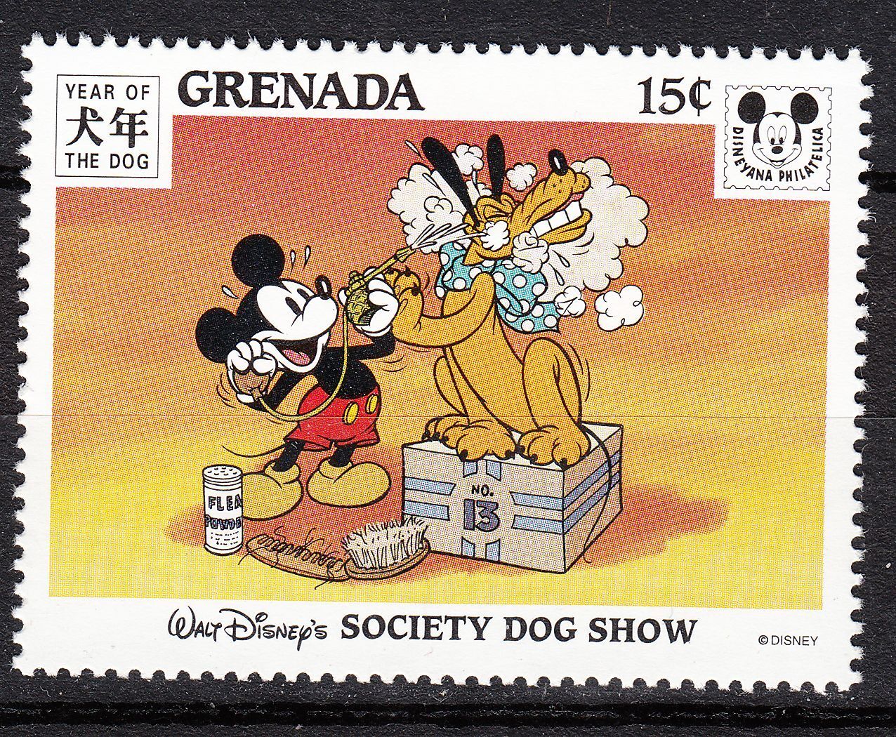 TIMBRE NEUF WALT DISNEY ANNE DU CHIEN SOCIETY DOG SHOW 121917056535