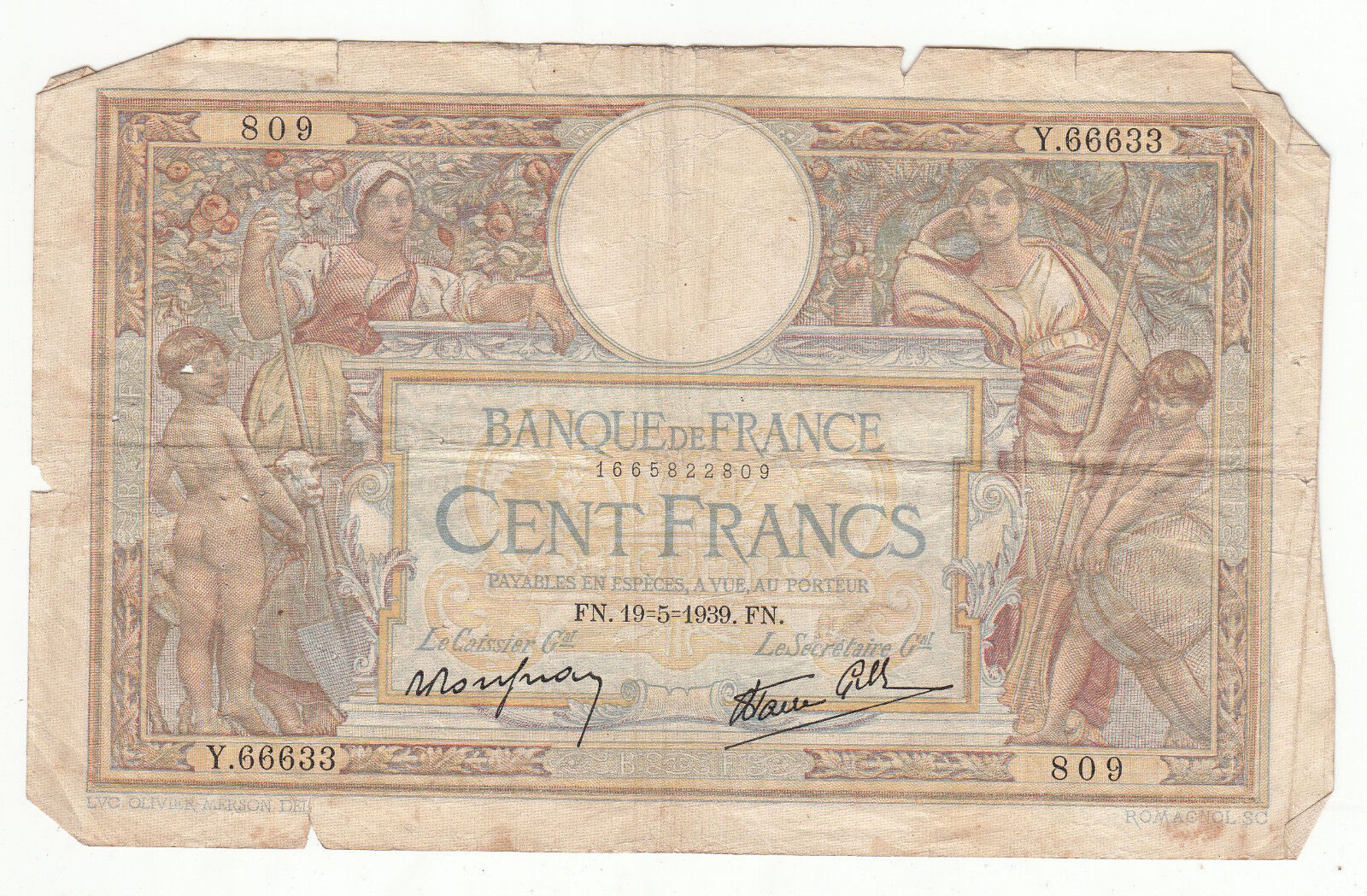 BILLET FRANCE 100 FRANCS MERSON 19 5 1939 FN 401287387296