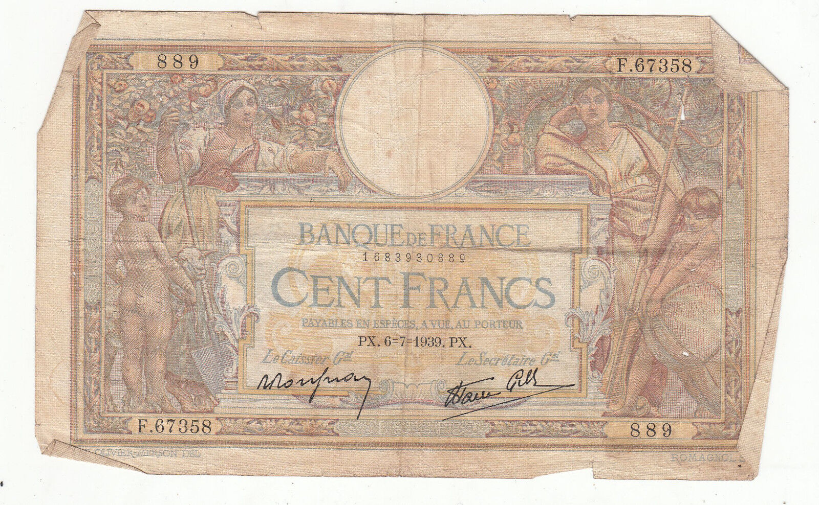 BILLET FRANCE 100 FRANCS MERSON 6 7 1939 PX 122403773276