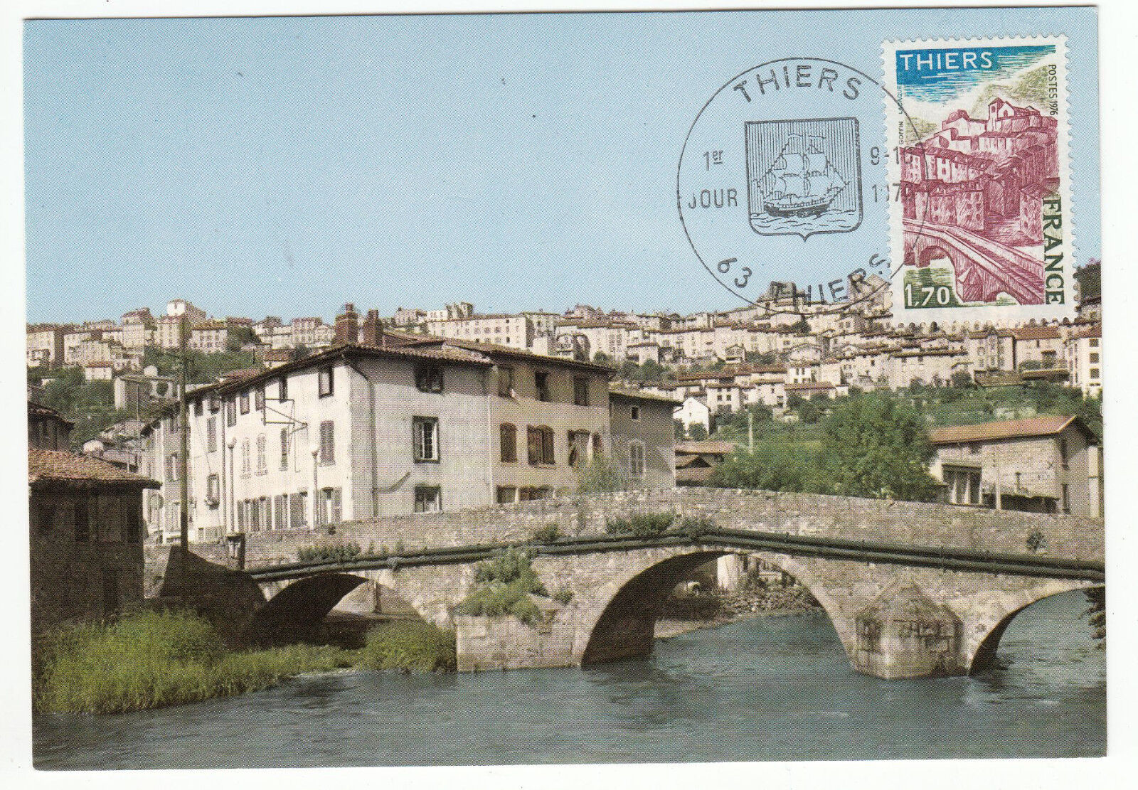 CARTE MAXIMUM FDC 1976 TIMBRE N 1904 THIERS 401424232306