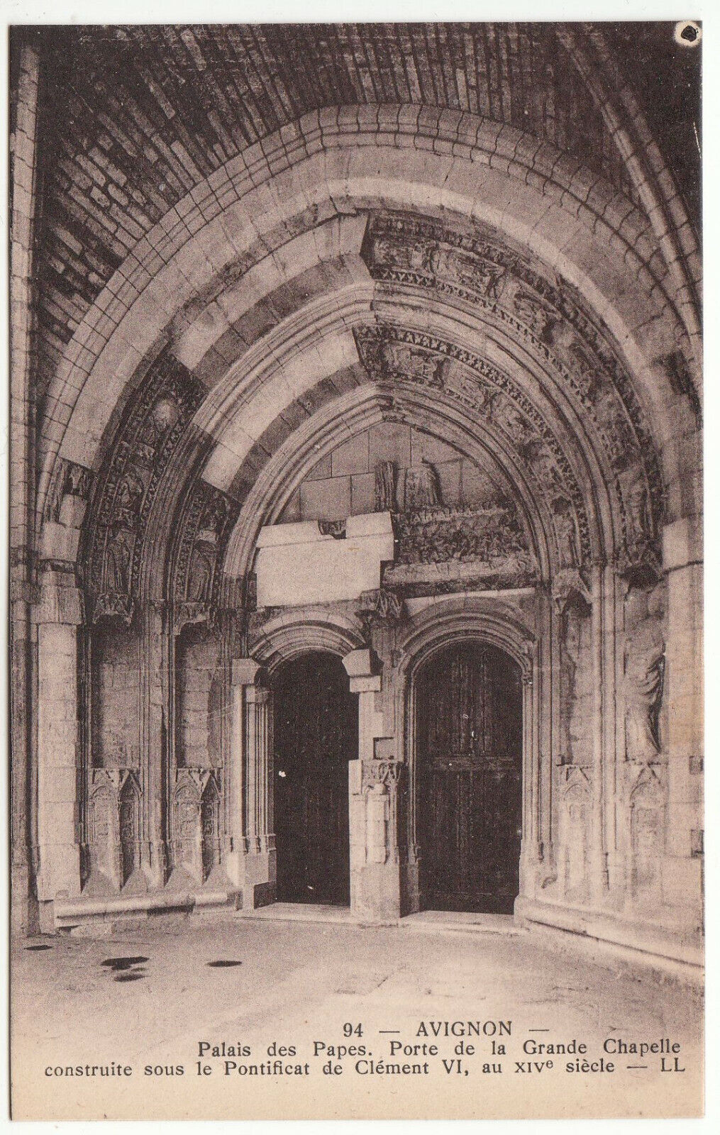 CARTE POSTALE AVIGNON PALAIS DES PAPES PORTE DE LA GRANDE CHAPELLE 402001743786