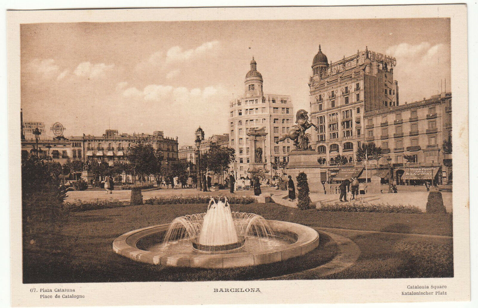 CARTE POSTALE BARCELONA PLAZA CATALUNA PLACE DE CATALOGNE 401998811486