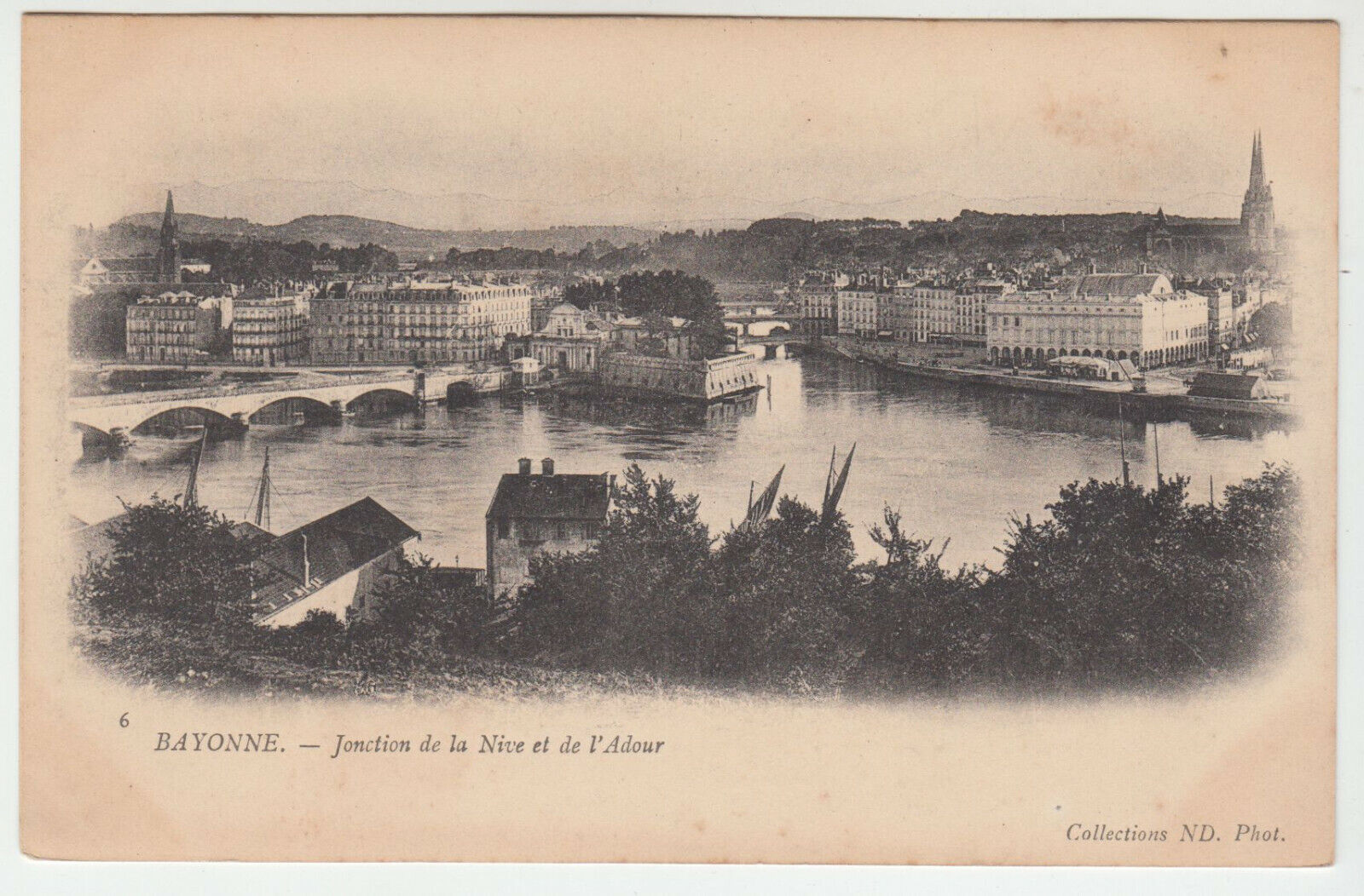 CARTE POSTALE BAYONNE JONCTION DE LA NIVE ET DE L ADOUR 124091120706