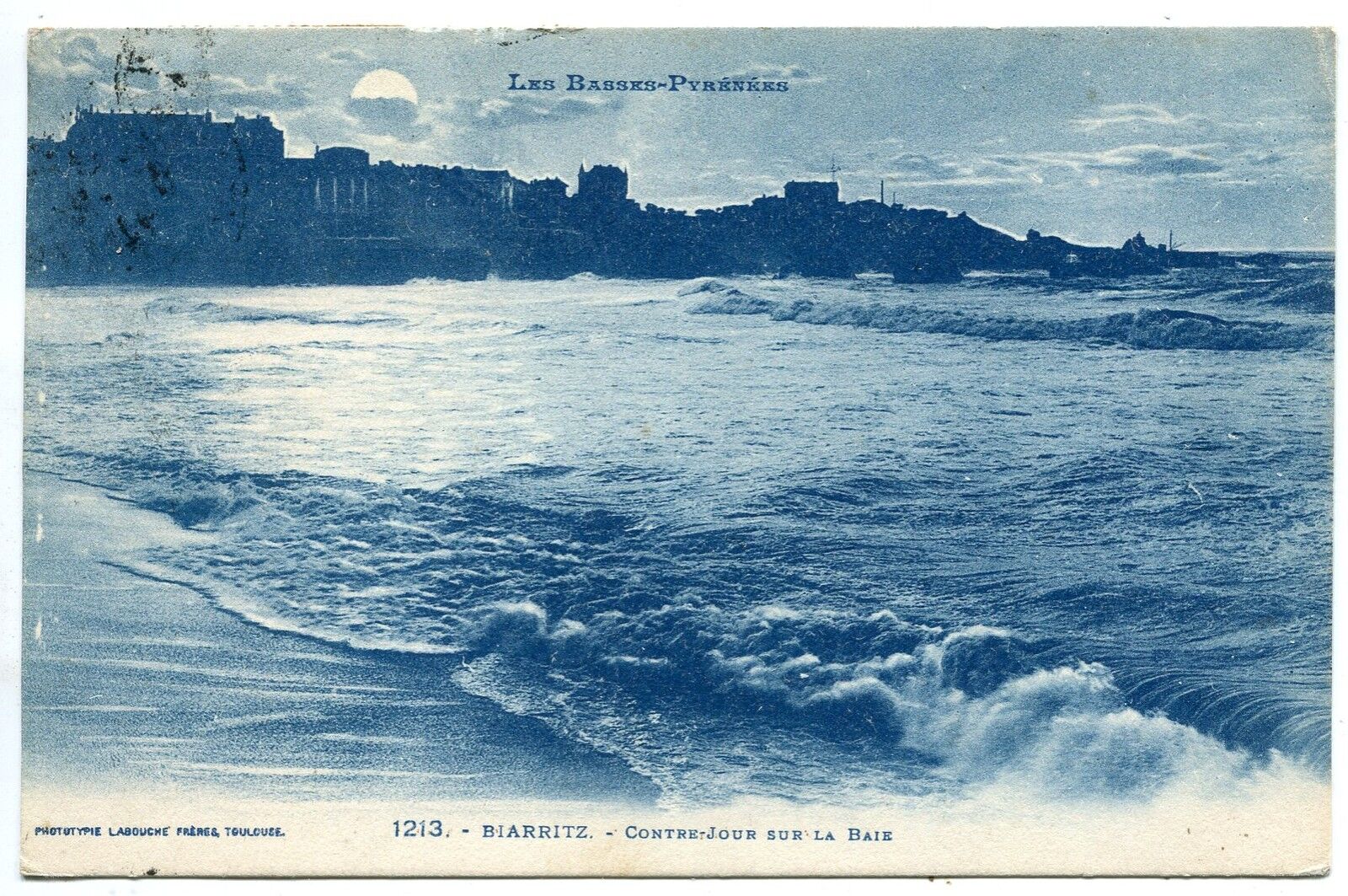 CARTE POSTALE BIARRITZ CONTRE JOUR SUR LA BAIE LUNE 400682155036