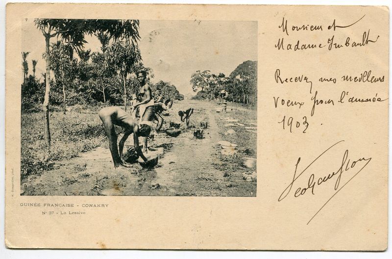 CARTE POSTALE CONAKRY GUINEE FRANCAISE LA LESSIVE 1903 121275613966