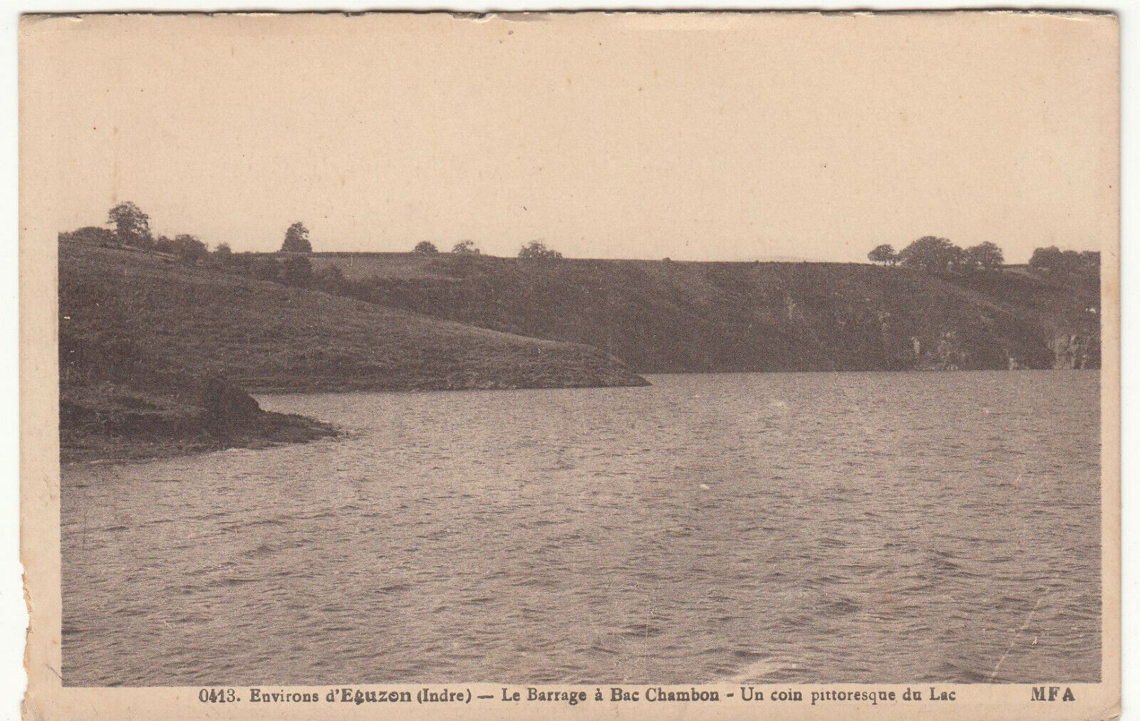 CARTE POSTALE ENVIRON D EGUZON LE BARRAGE A BAC CHAMBON UN COIN PITTORESQUE 123905030206