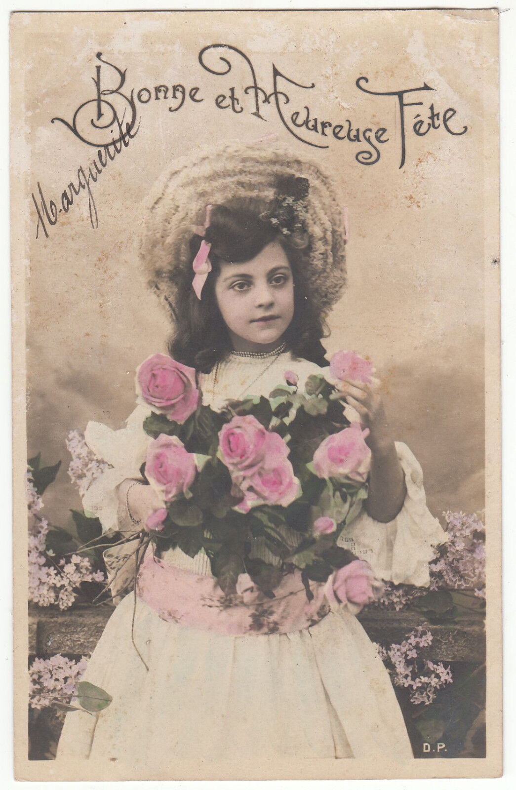 CARTE POSTALE FANTAISIE HEUREUSE FETE MARGUERITE 122679818746