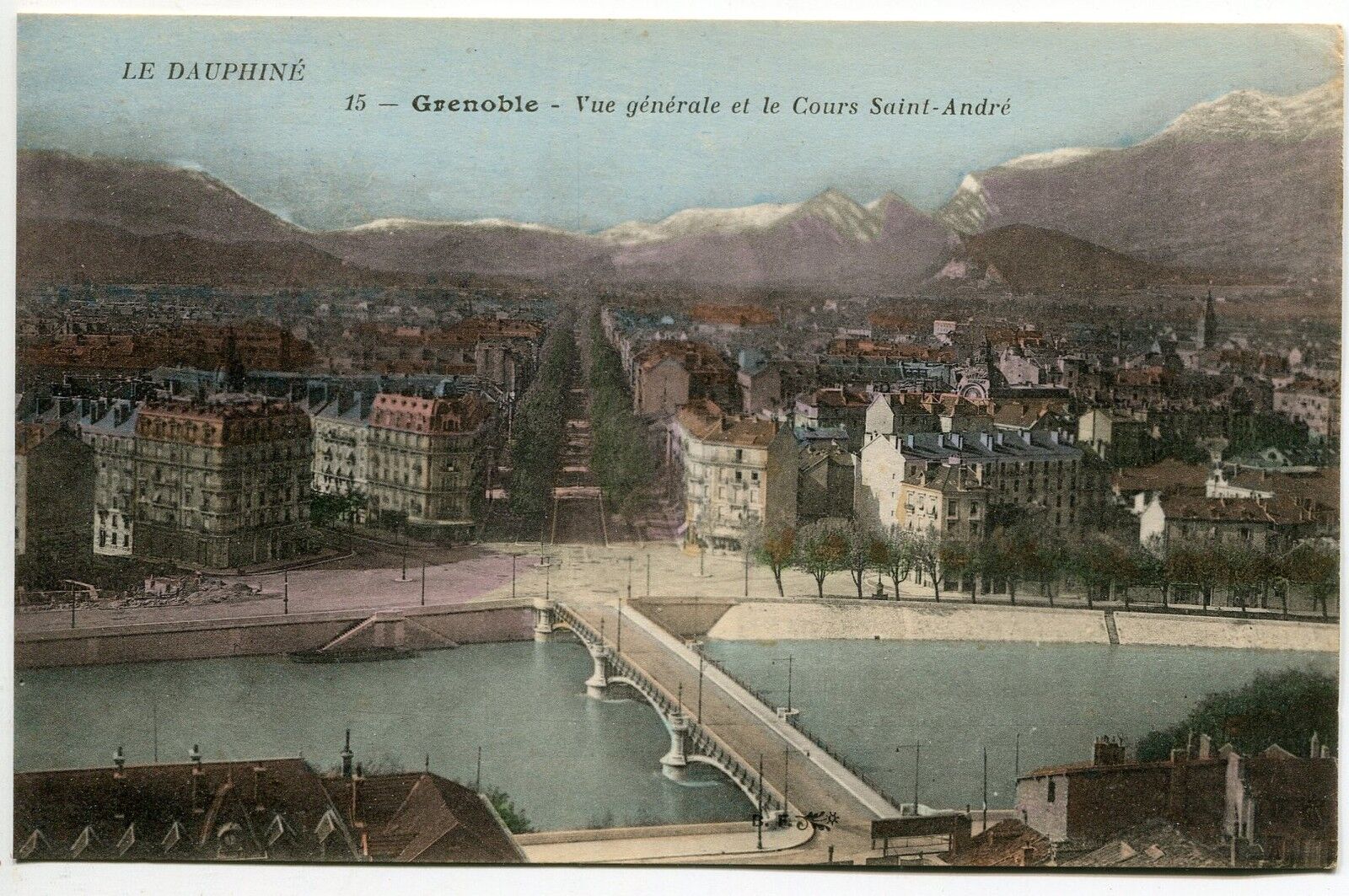 CARTE POSTALE GRENOBLE VUE GENRALE ET LE COURS ST ANDRE 402253415476