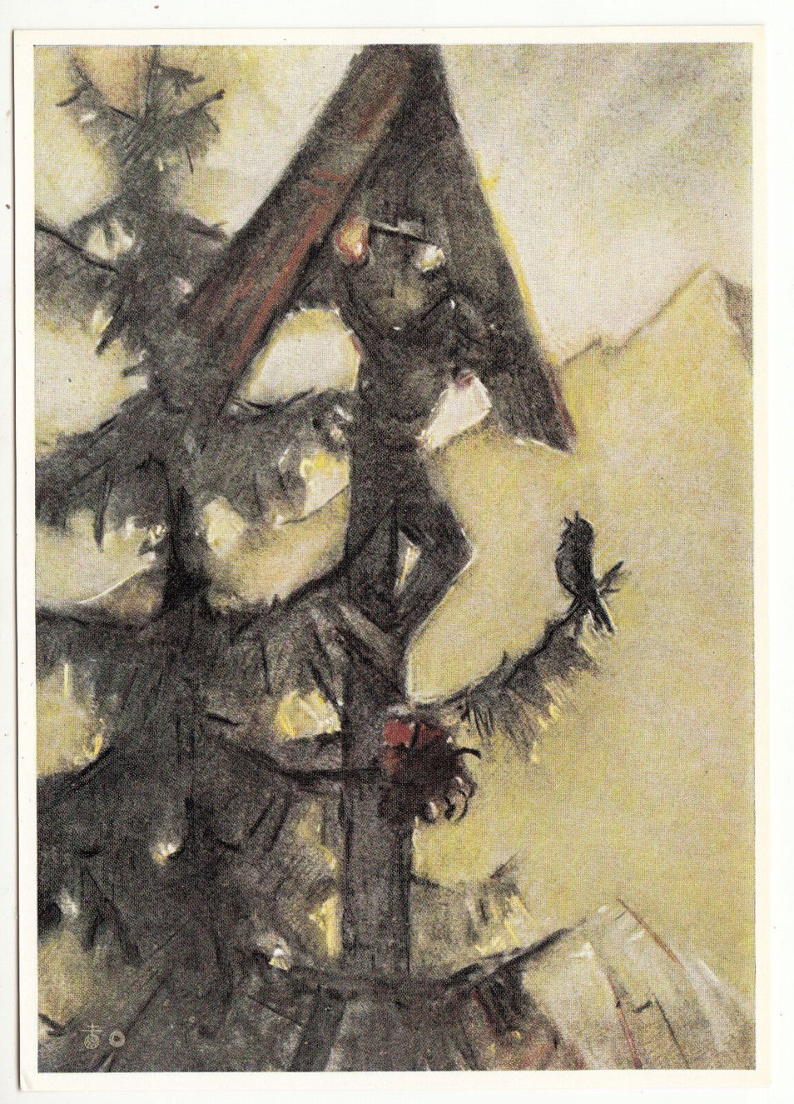 CARTE POSTALE ILLUSTRATEUR HUMMEL N° 14637 ARBRE OISEAUX