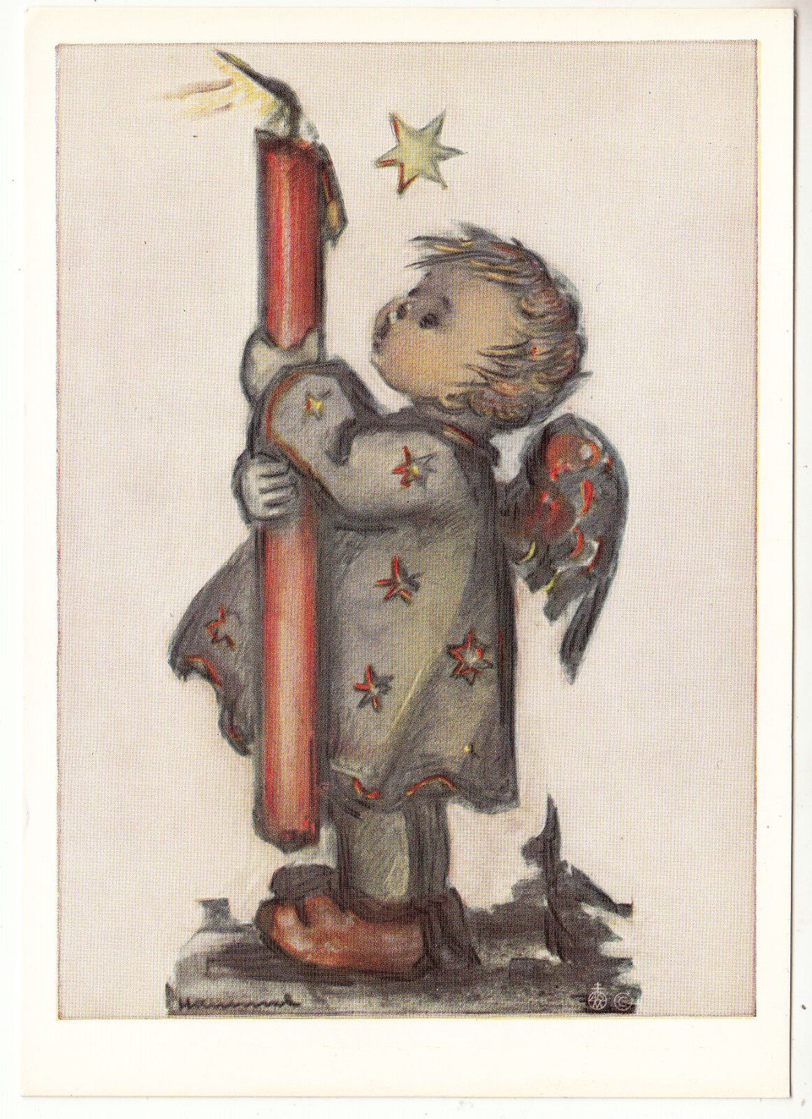 CARTE POSTALE ILLUSTRATEUR HUMMEL  N° 5260  ENFANT ANGE BOUGIE