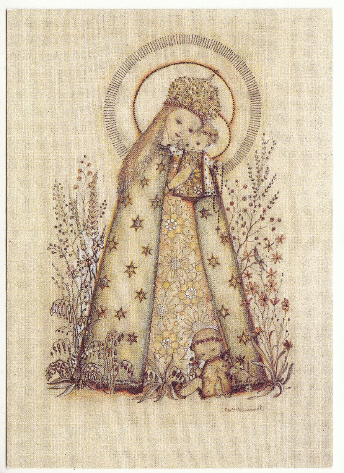 CARTE POSTALE ILLUSTRATEUR HUMMEL SCHUTZMANTELMADONNA AUS DEM HUMMELBUCH 122991305876