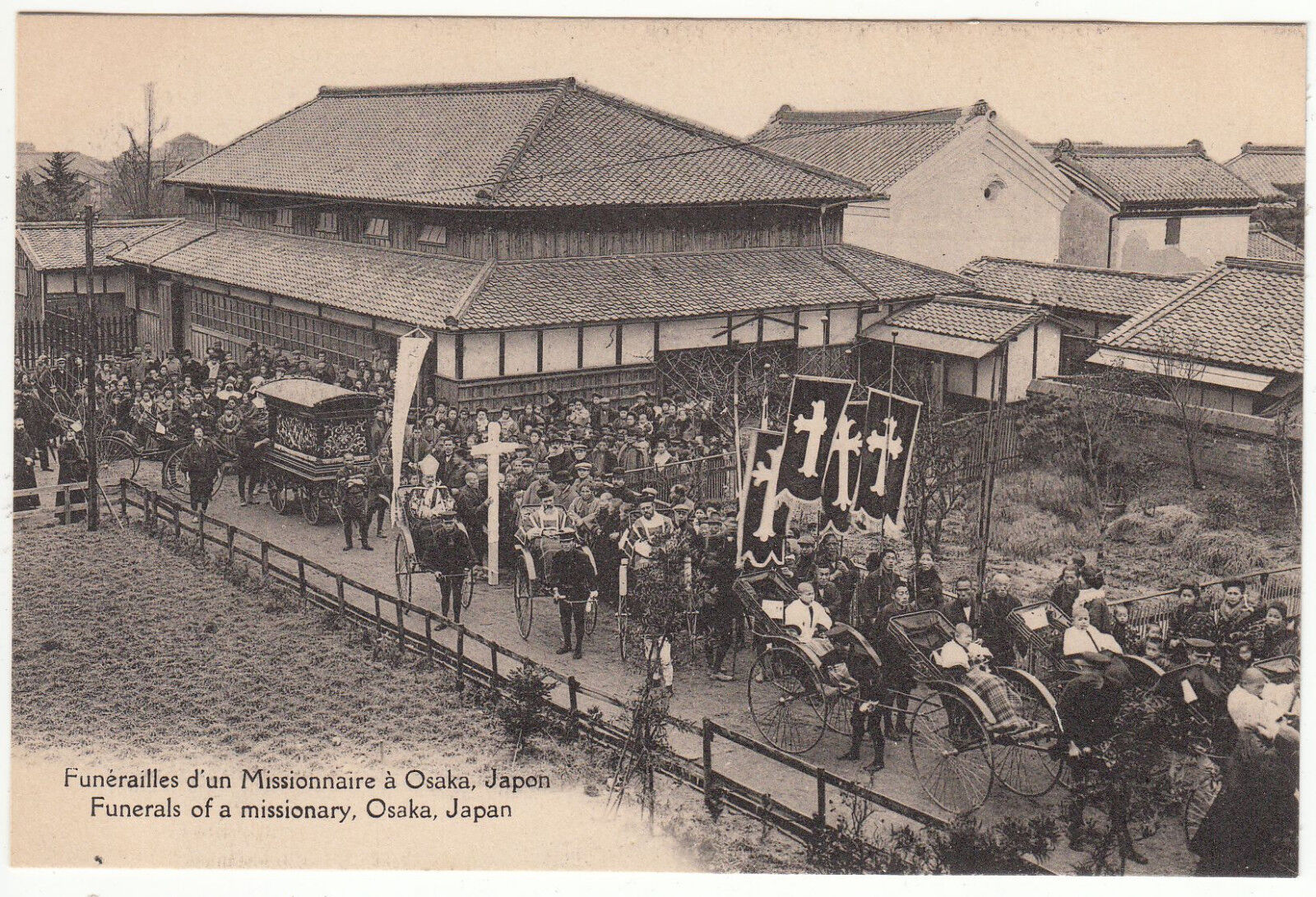 CARTE POSTALE JAPON FUNERAILLES D UN MISSIONNAIRE A OSAKA 401356848116