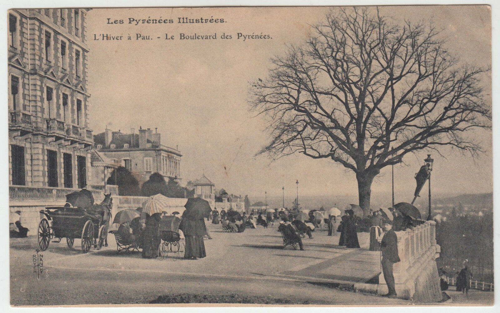 CARTE POSTALE L HIVER A PAU LE BOULEVARD DES PYRENEES 124099668226