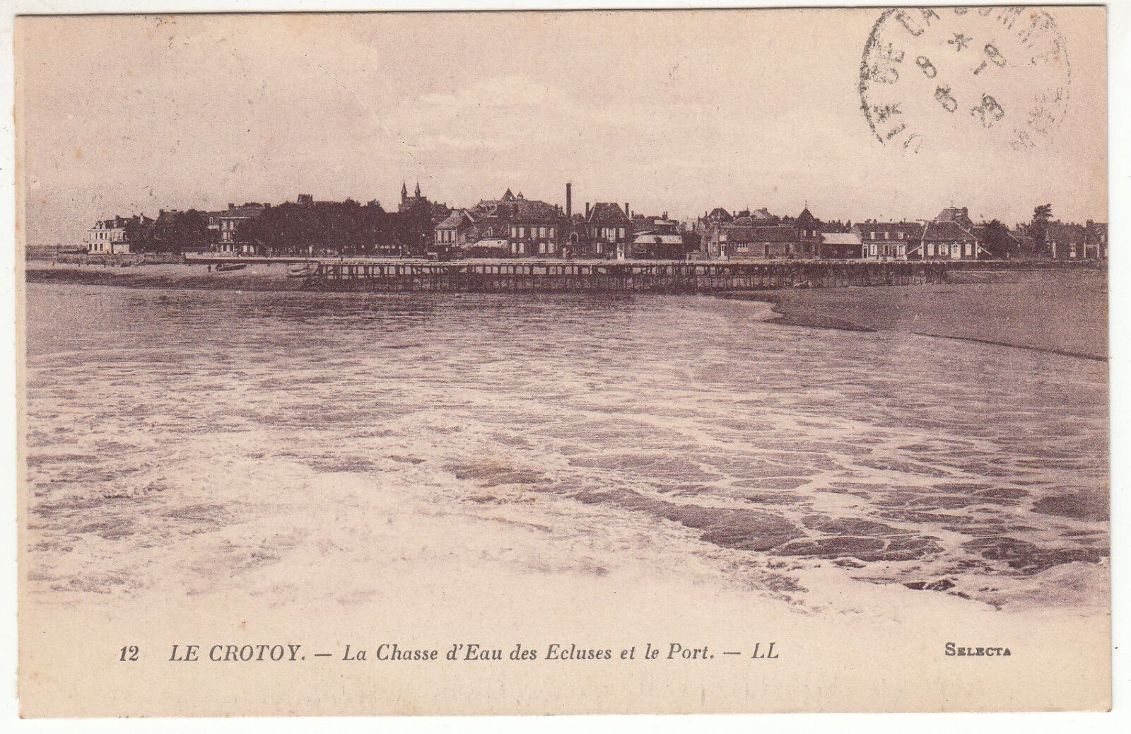 CARTE POSTALE LE CROTOY LA CHASSE D EAU DES ECLUSES ET LE PORT 122648957666