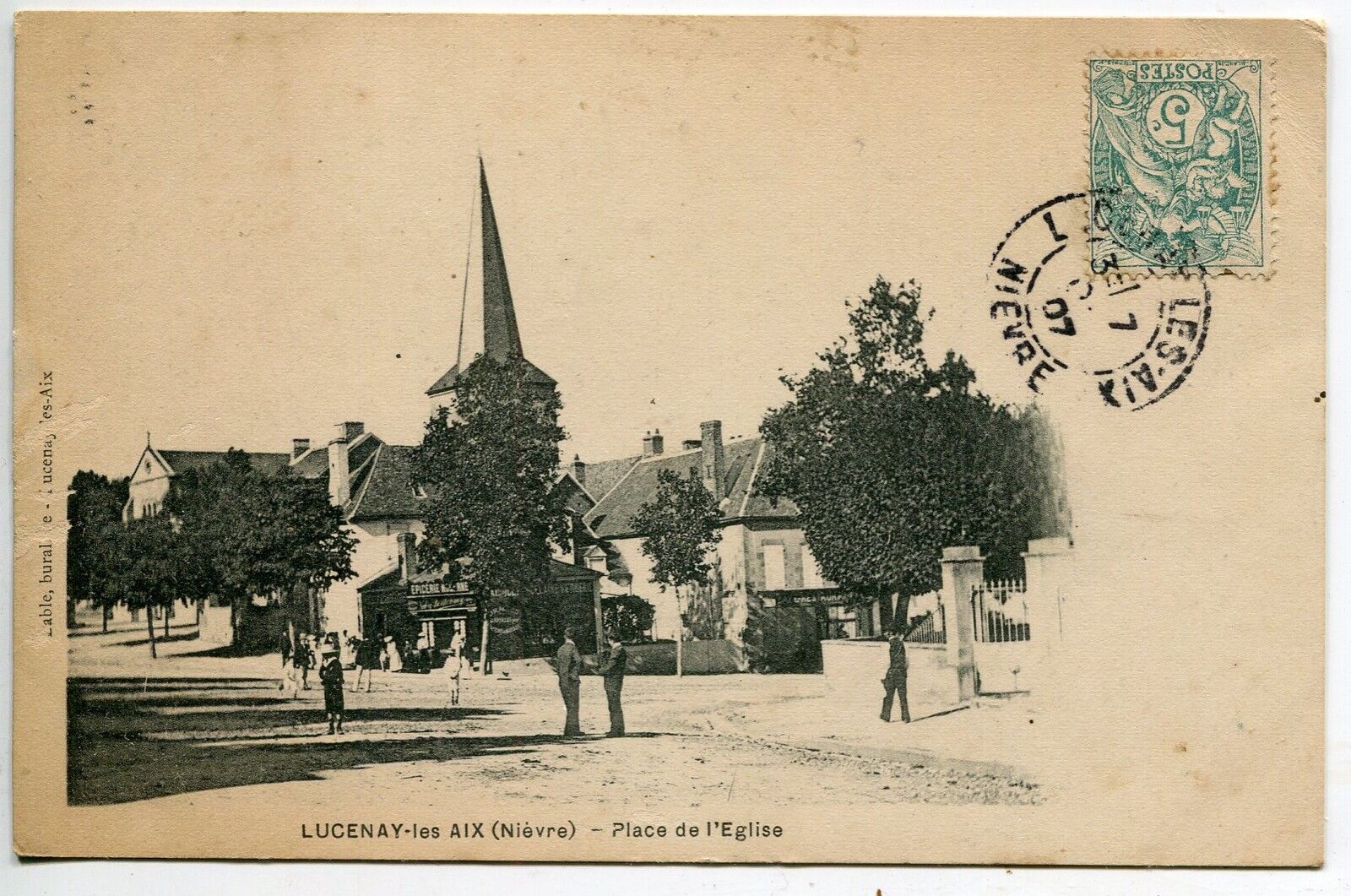 CARTE POSTALE LUCENAY LES AIX PLACE DE L EGLISE 121502140886