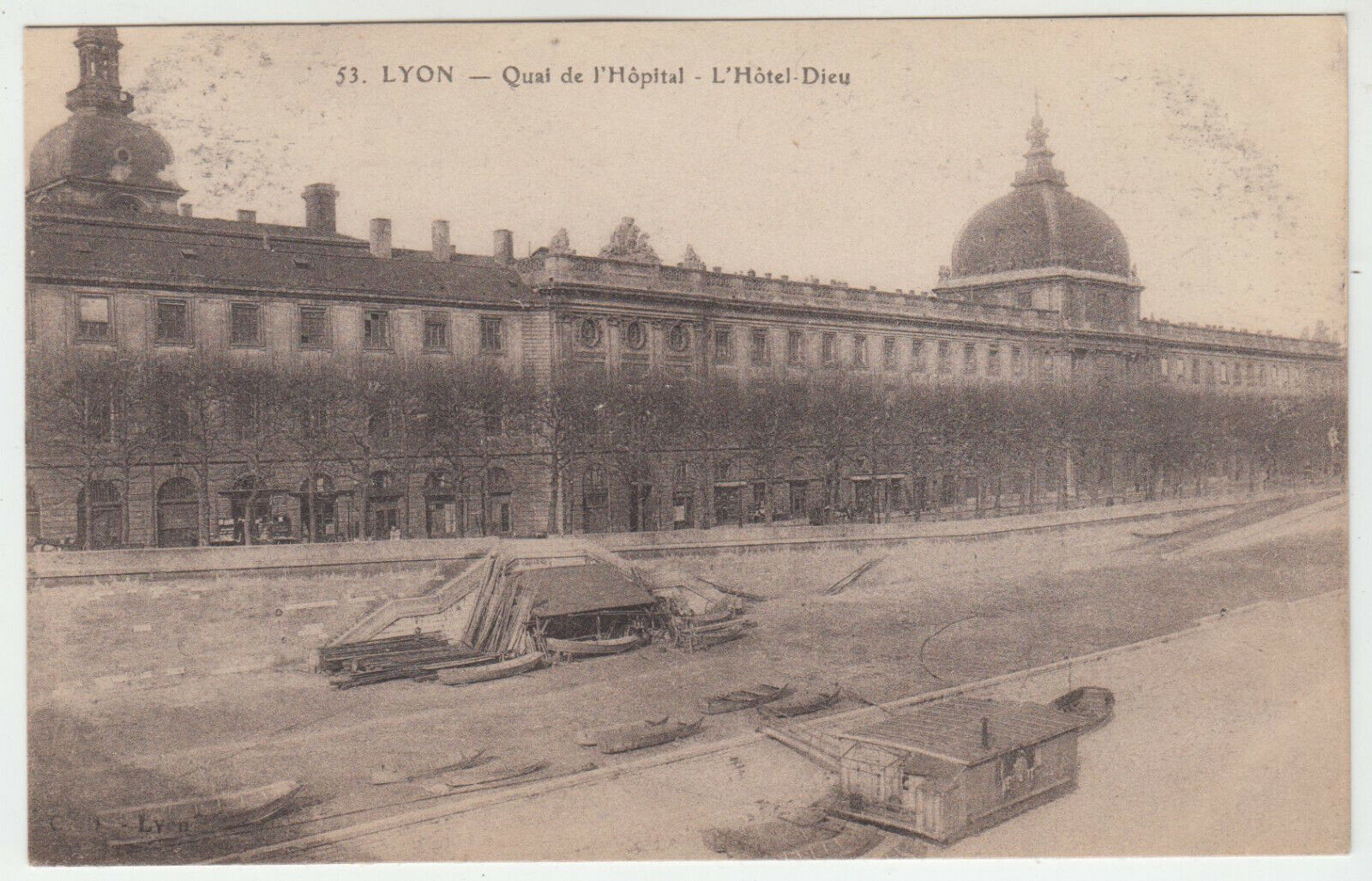 CARTE POSTALE LYON QUAI DE L HOPITAL L HOTEL DIEU 124177556736