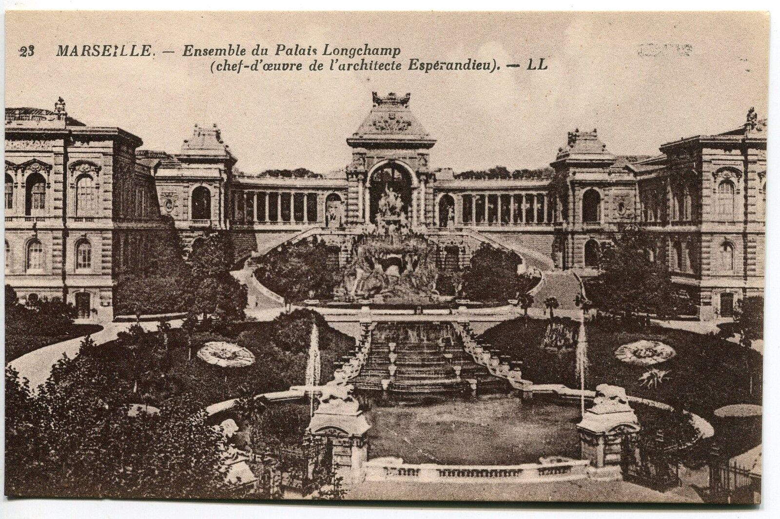 CARTE POSTALE MARSEILLE ENSEMBLE DU PALAIS LONGCHAMP 400638770906