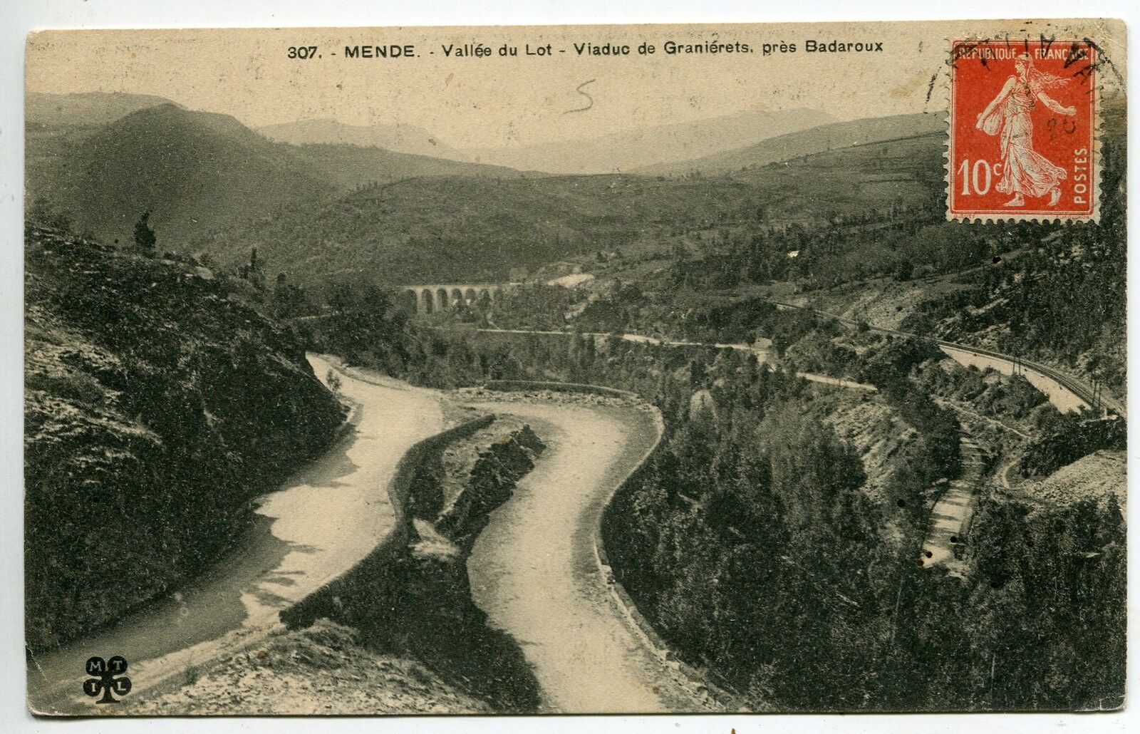 CARTE POSTALE MENDE VALLEE DU LOT VIADUC DE GRANIERETS PRES BARDAROUX 400785645706