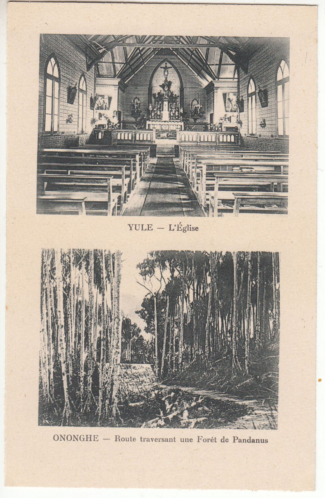 CARTE POSTALE PAPOUASIE YULE L EGLISE ONONGHE ROUTE FORET DE PANDANUS 122573341496