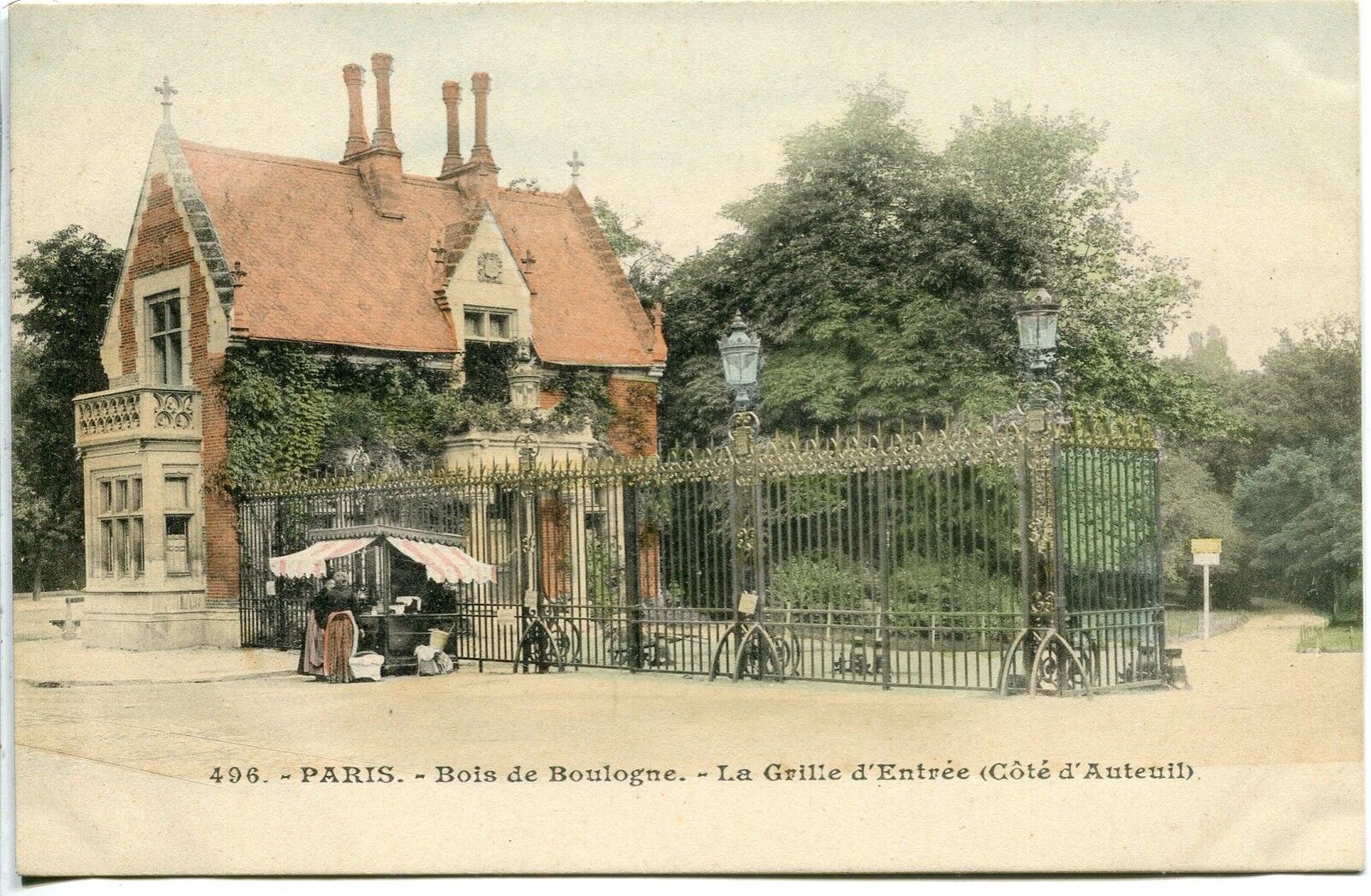 CARTE POSTALE PARIS BOIS DE BOULOGNE LA GRILLE D ENTREE COTE D AUTEUIL 400816310126