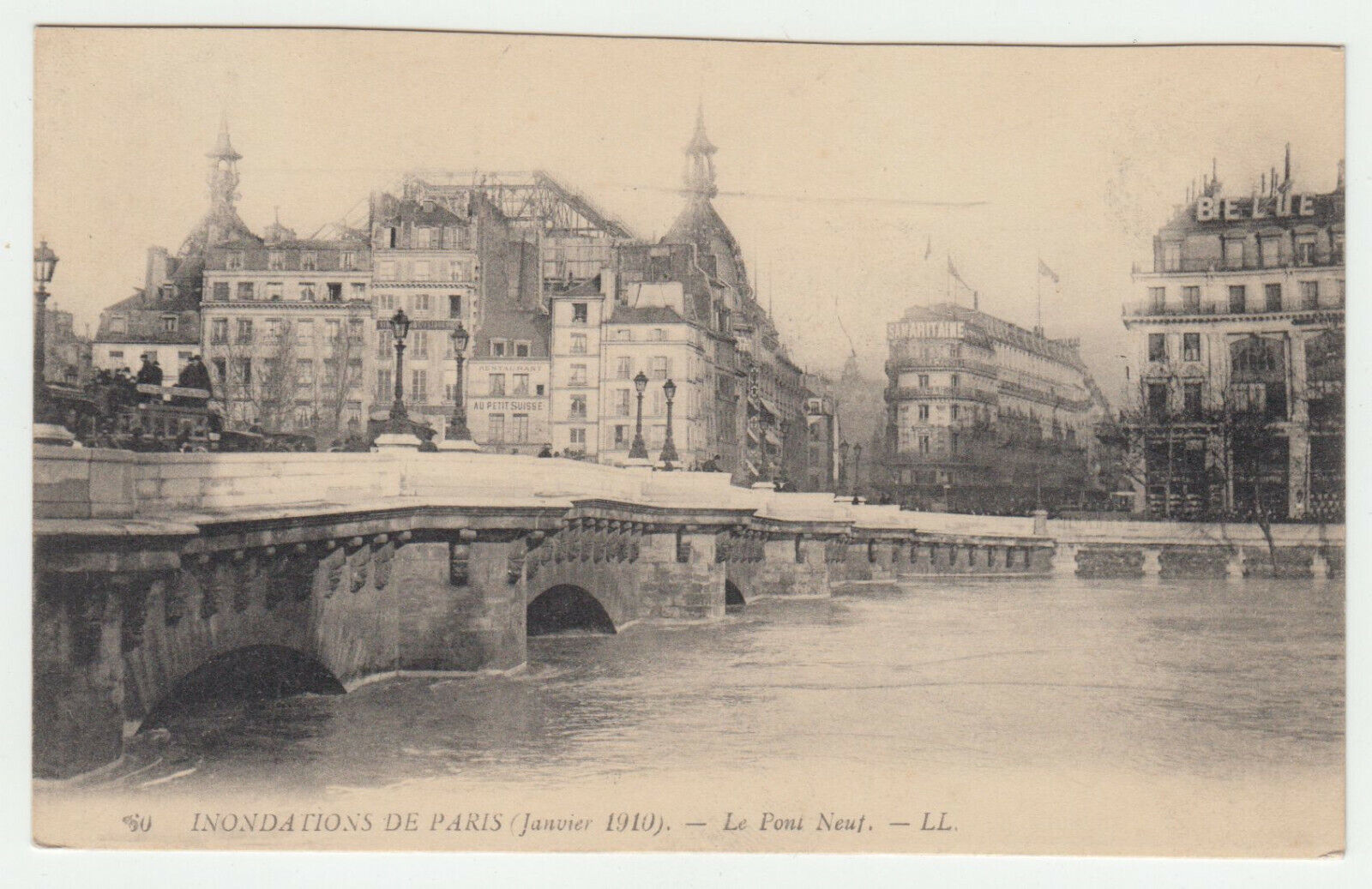 CARTE POSTALE PARIS INNONDATIONS 1910 LE PONT NEUF 124739322986