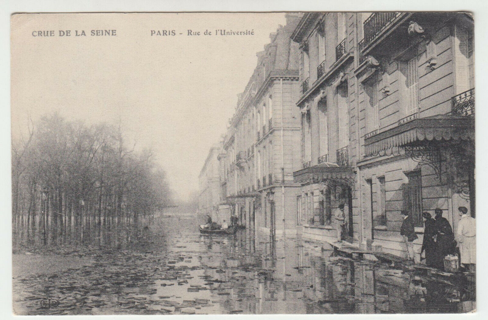 CARTE POSTALE PARIS INNONDATIONS 1910 RUE DE L UNIVERSITE 124739323006