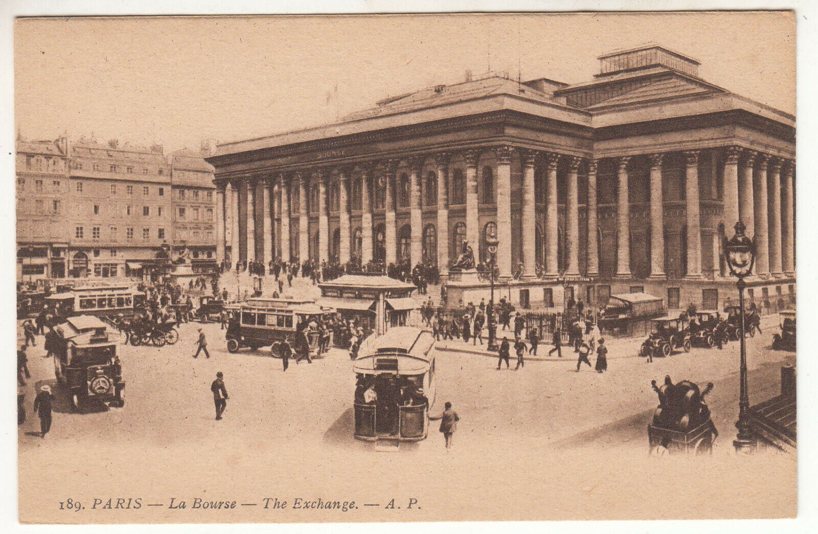 CARTE POSTALE PARIS LA BOURSE EXCHANGE 401881729536